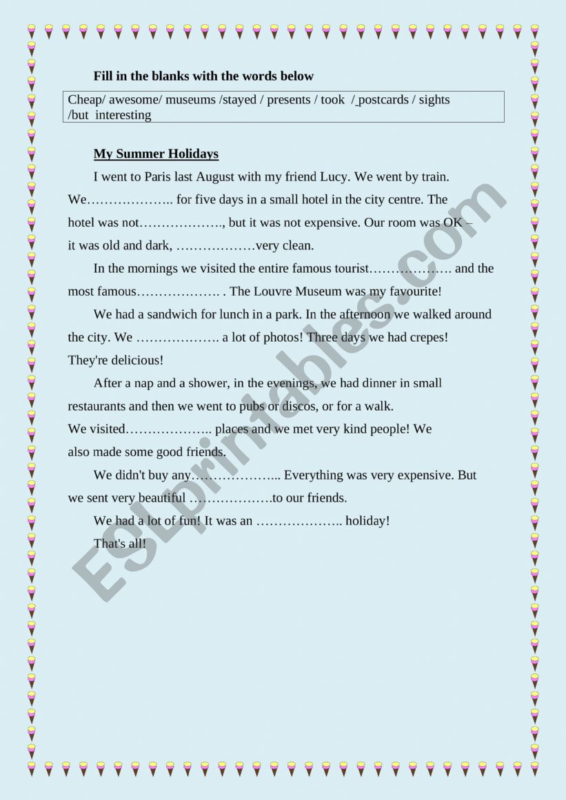 Best 45 My Summer Holidays Worksheets Ideas 24