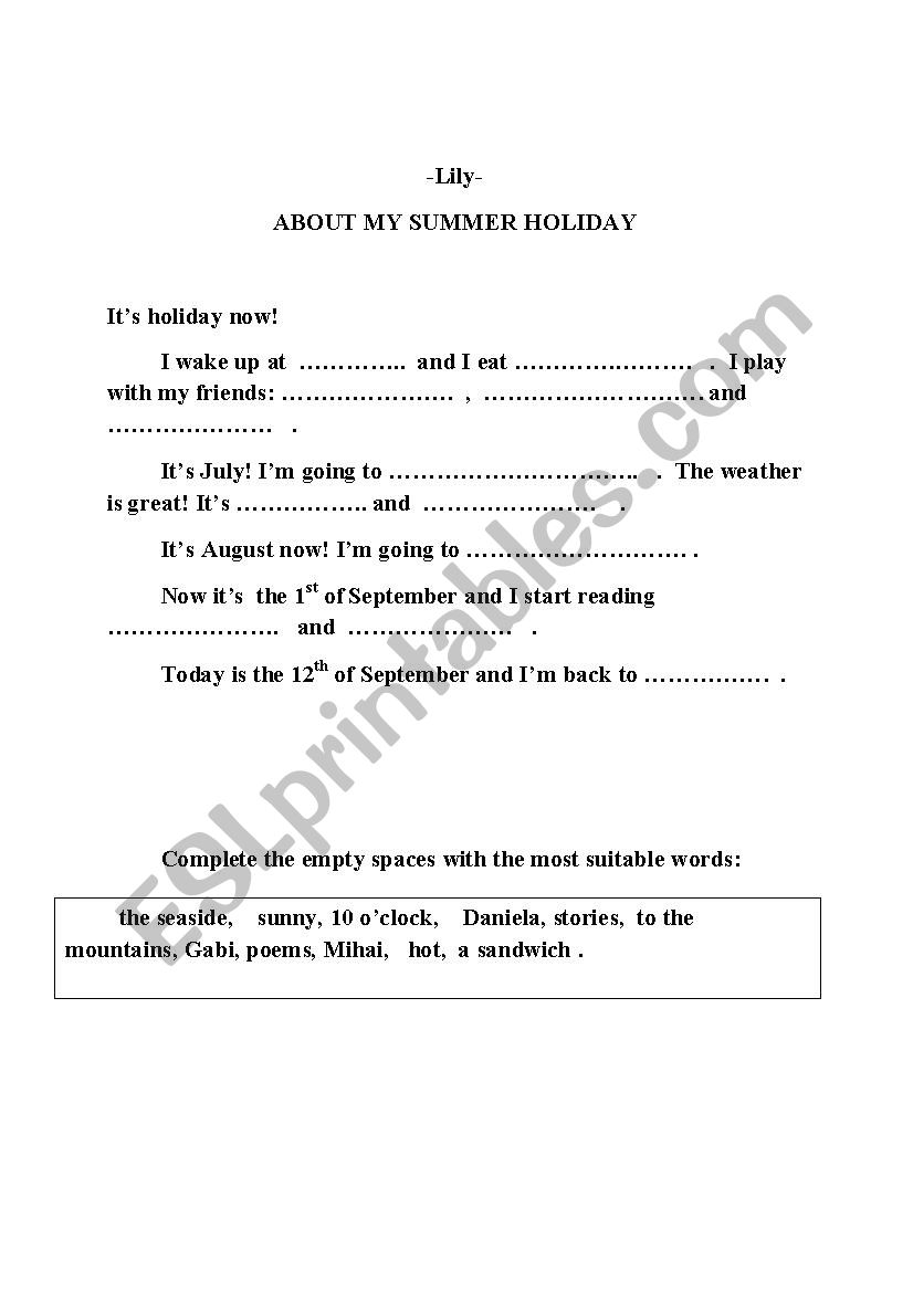 Best 45 My Summer Holidays Worksheets Ideas 41