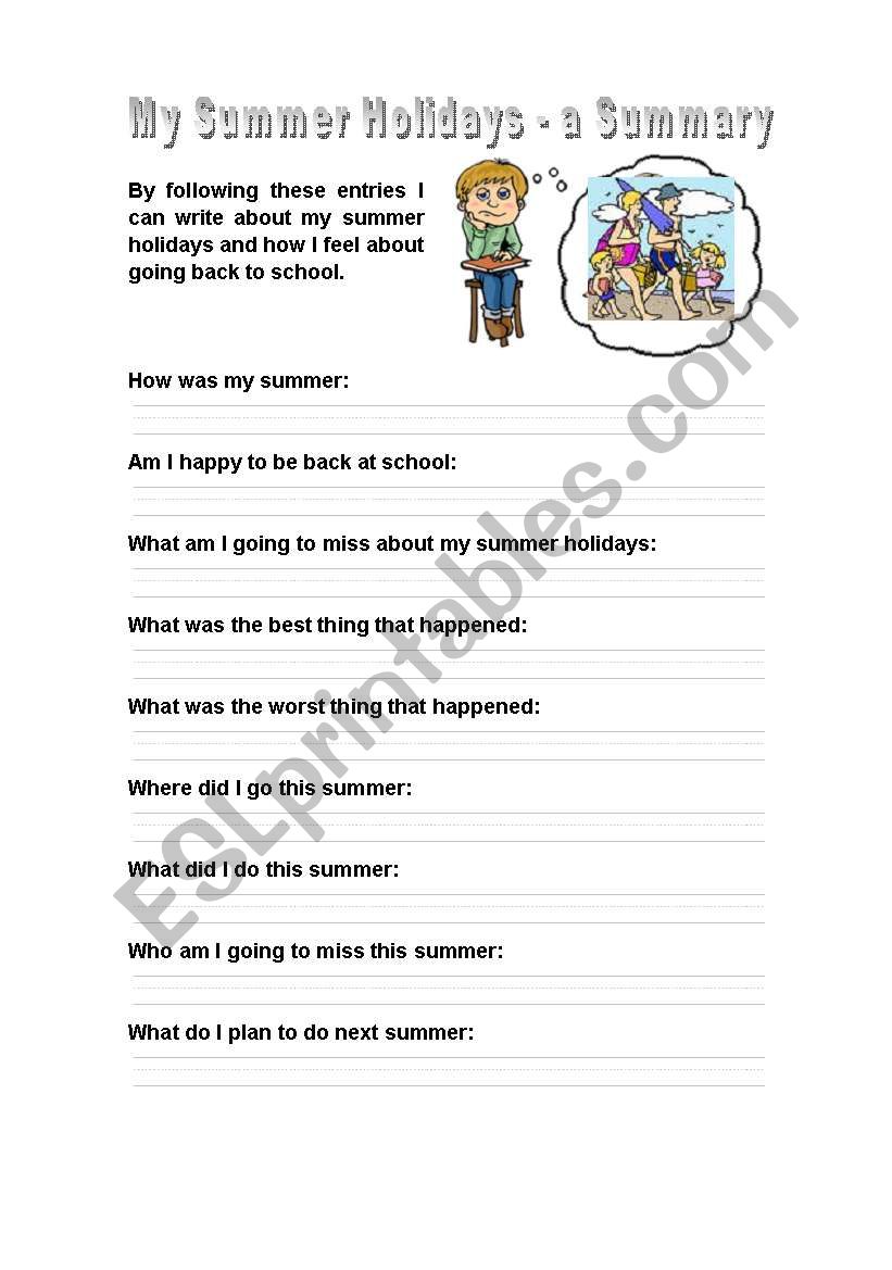 Best 45 My Summer Holidays Worksheets Ideas 9