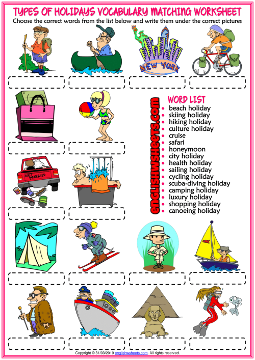 Best 45 Summer Holiday Vocabulary Worksheets Ideas 12