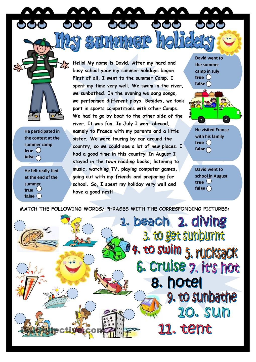 Best 45 Summer Holiday Vocabulary Worksheets Ideas 19