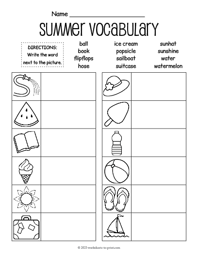 Best 45 Summer Holiday Vocabulary Worksheets Ideas 33