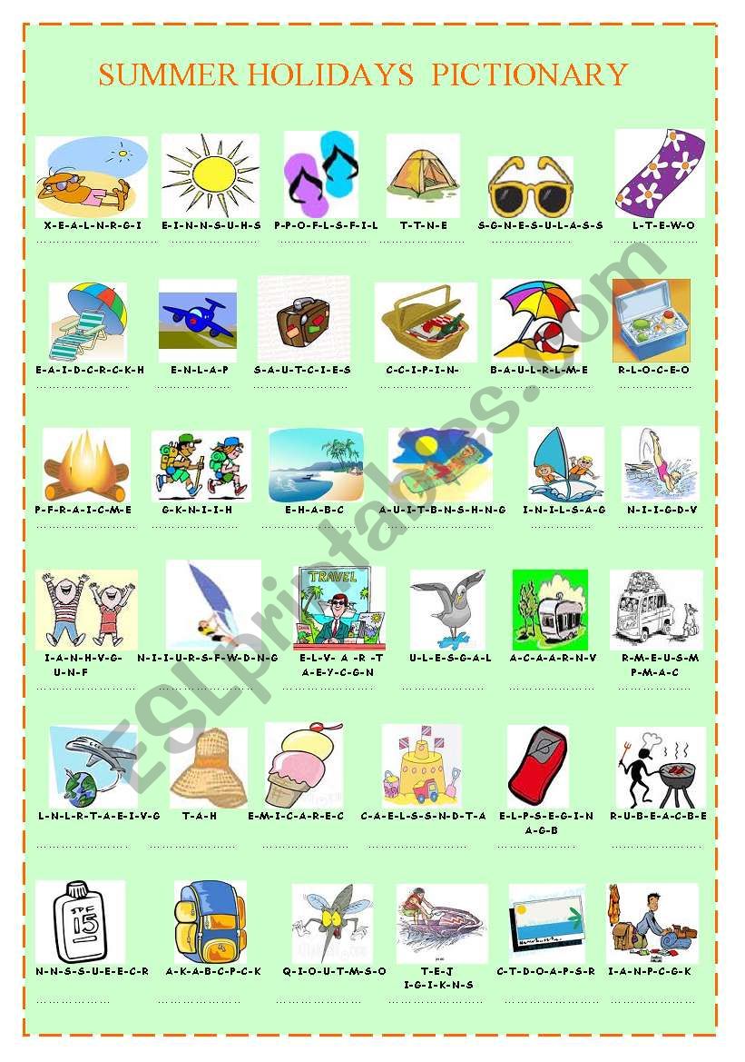 Best 45 Summer Holiday Vocabulary Worksheets Ideas 39