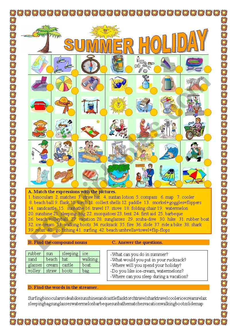 Best 45 Summer Holidays Worksheets For Kids Ideas 24