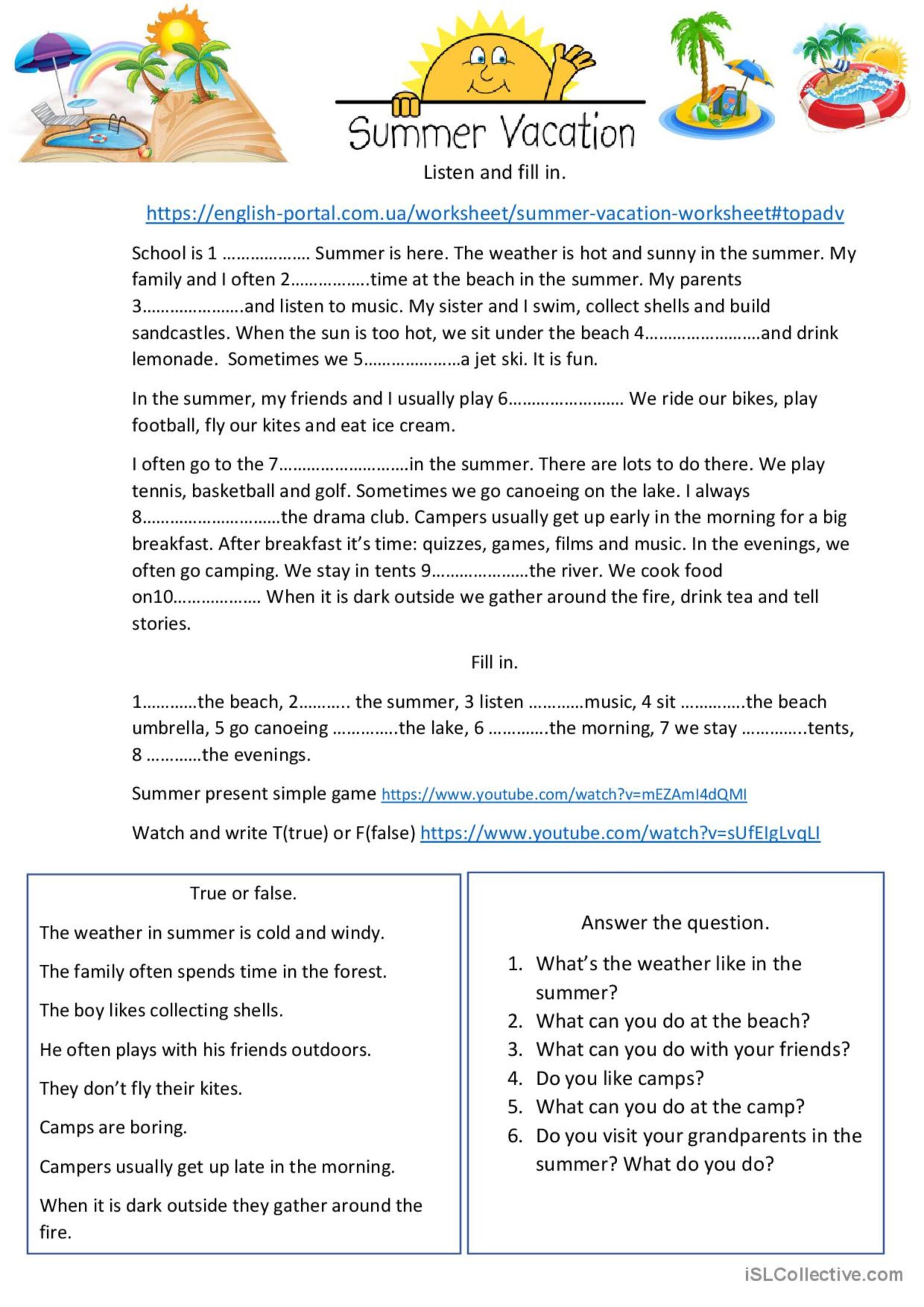 Best 45 Summer Holidays Worksheets For Kids Ideas 26