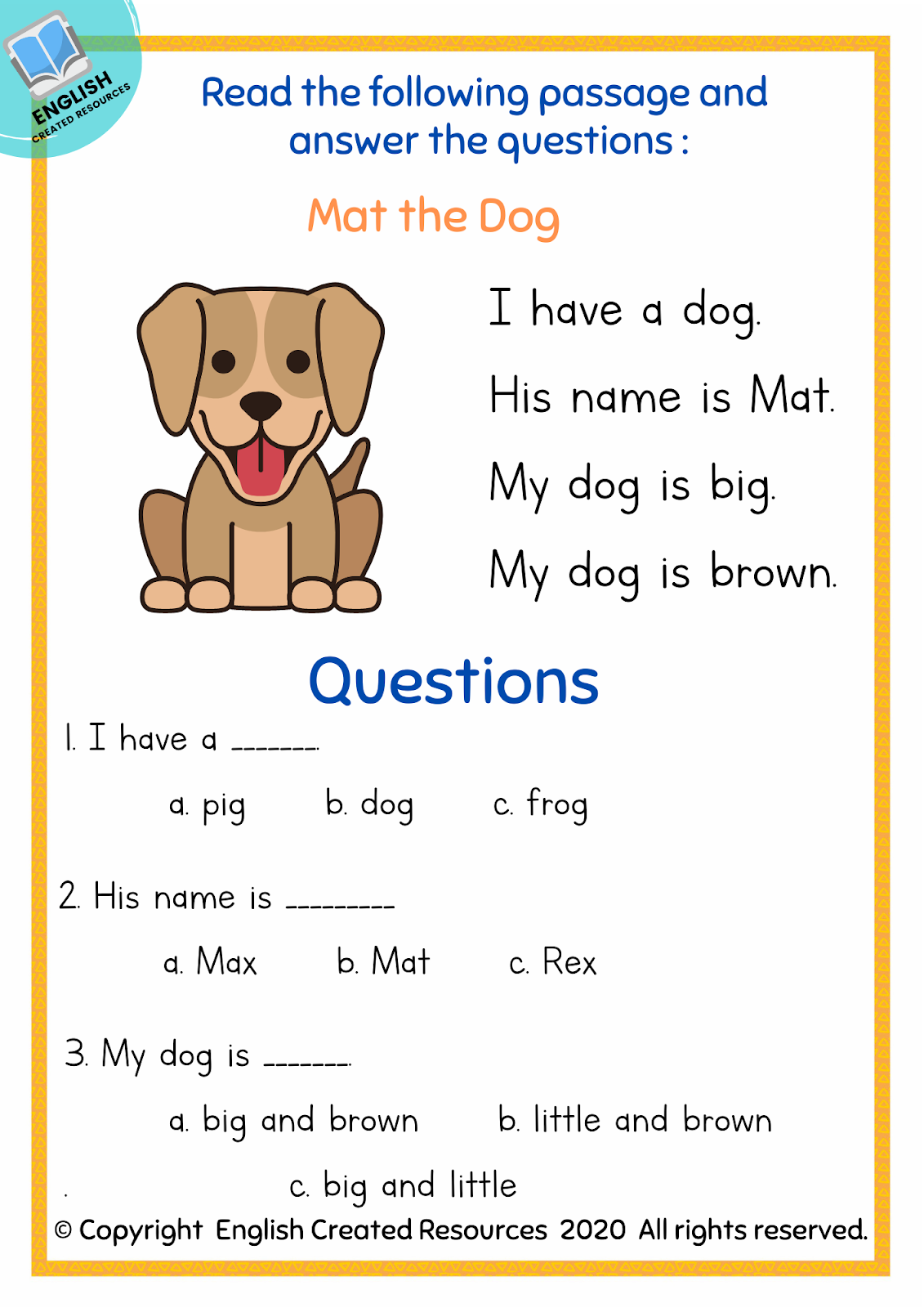 3Rd Grade Reading Worksheets With Answer Key