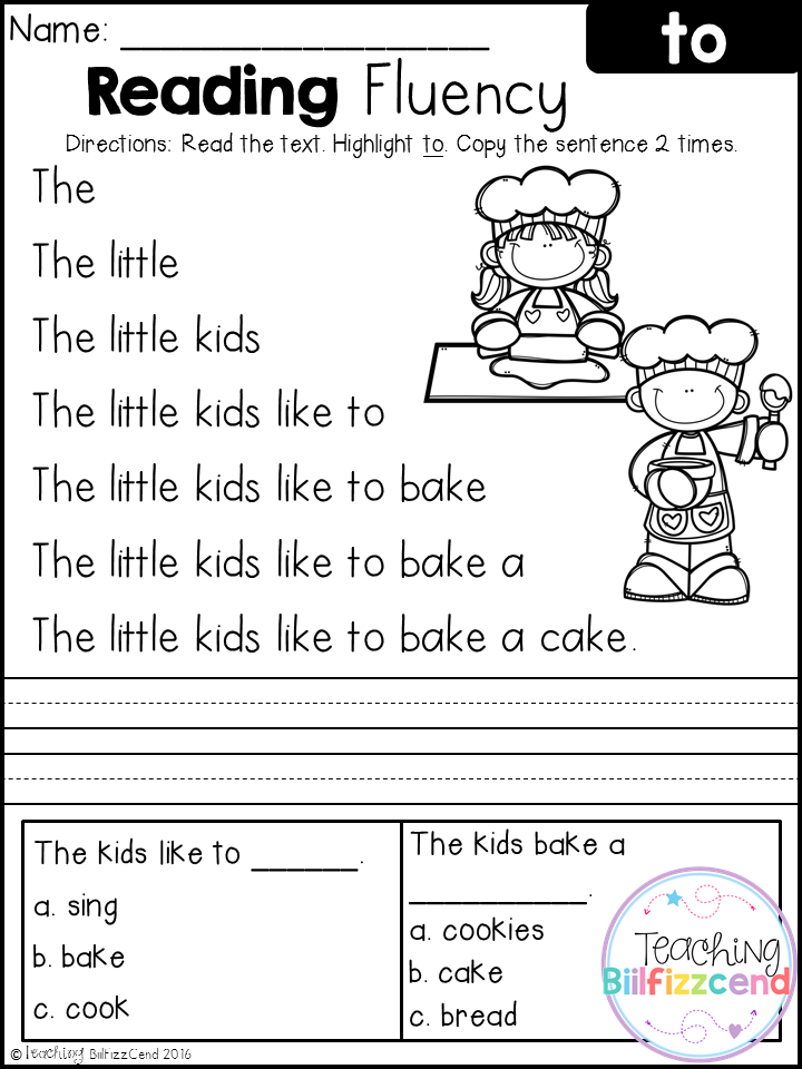 Beginning Reading Worksheets For Kindergarten Pdf