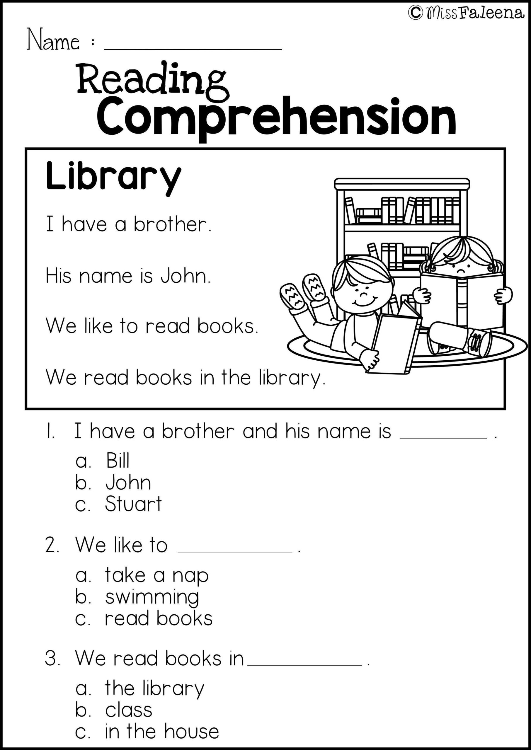 Christmas Reading Worksheets For Kindergarten