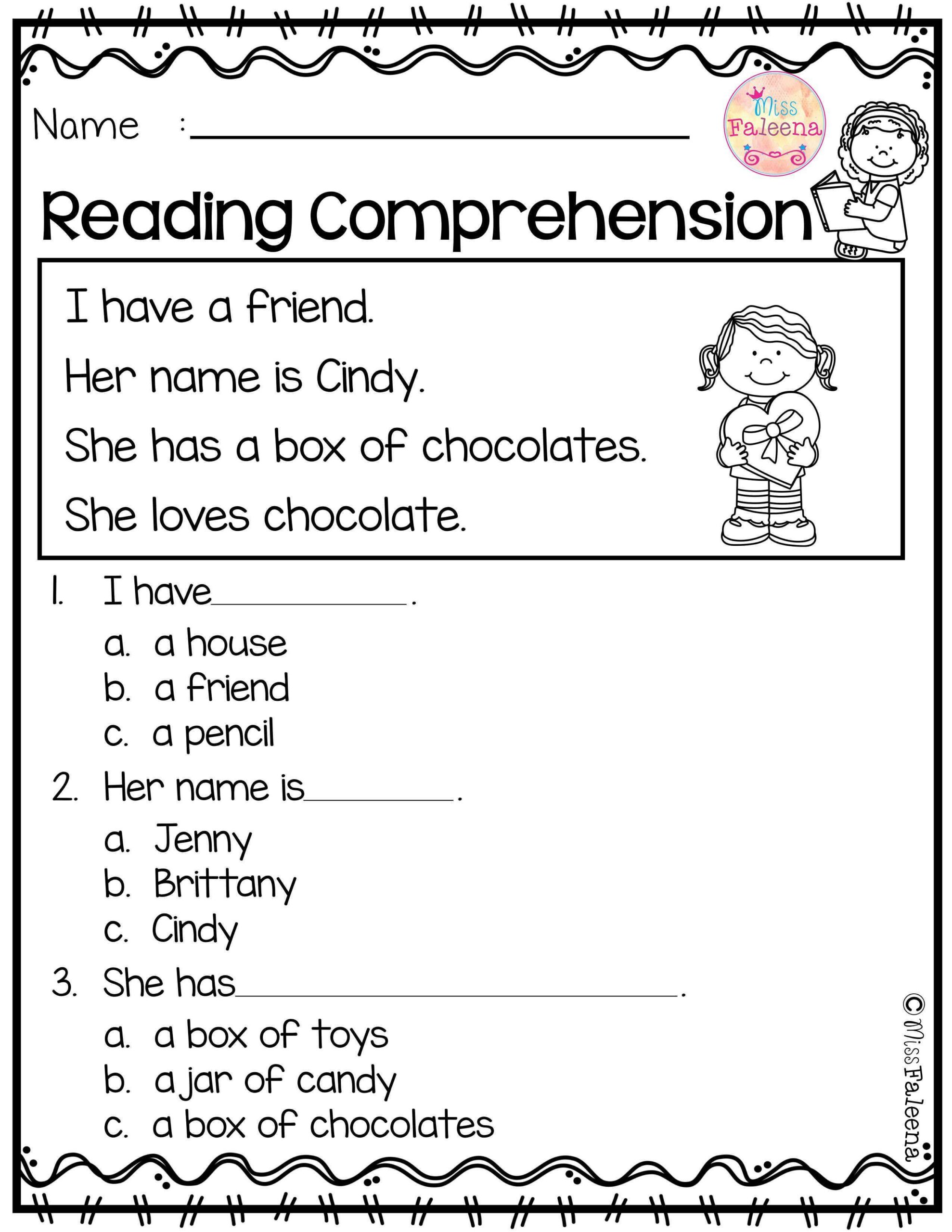 Easy Reading Worksheets For Kindergarten