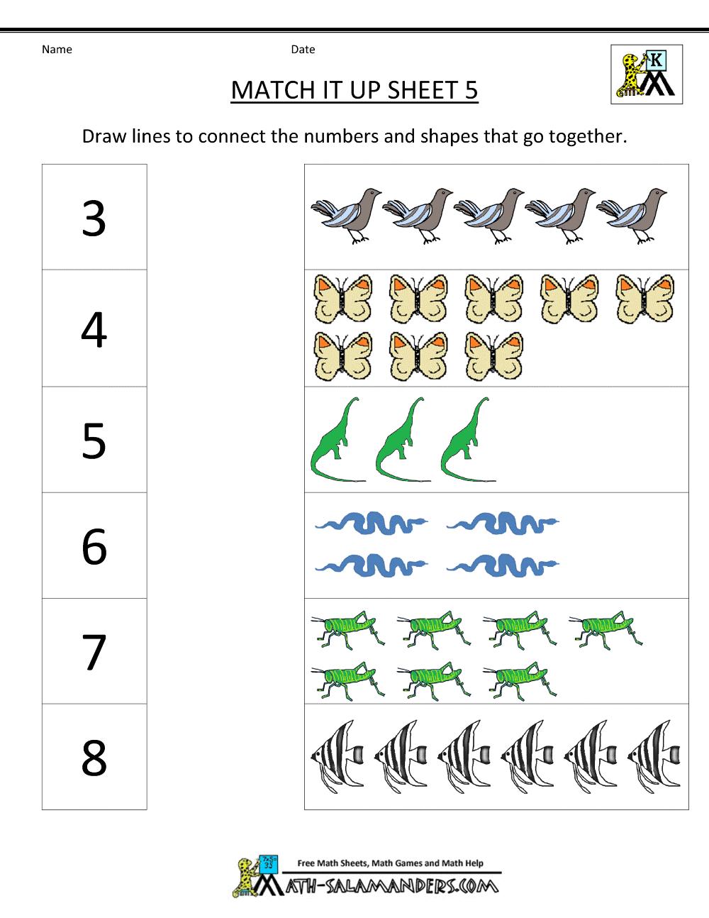 Kids Worksheet Matching