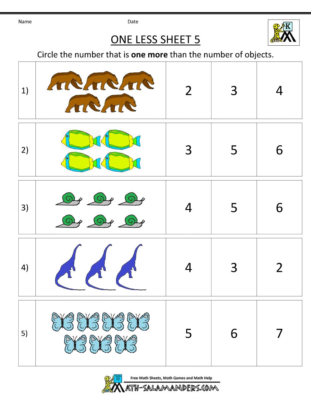 Kinder Activity Worksheet