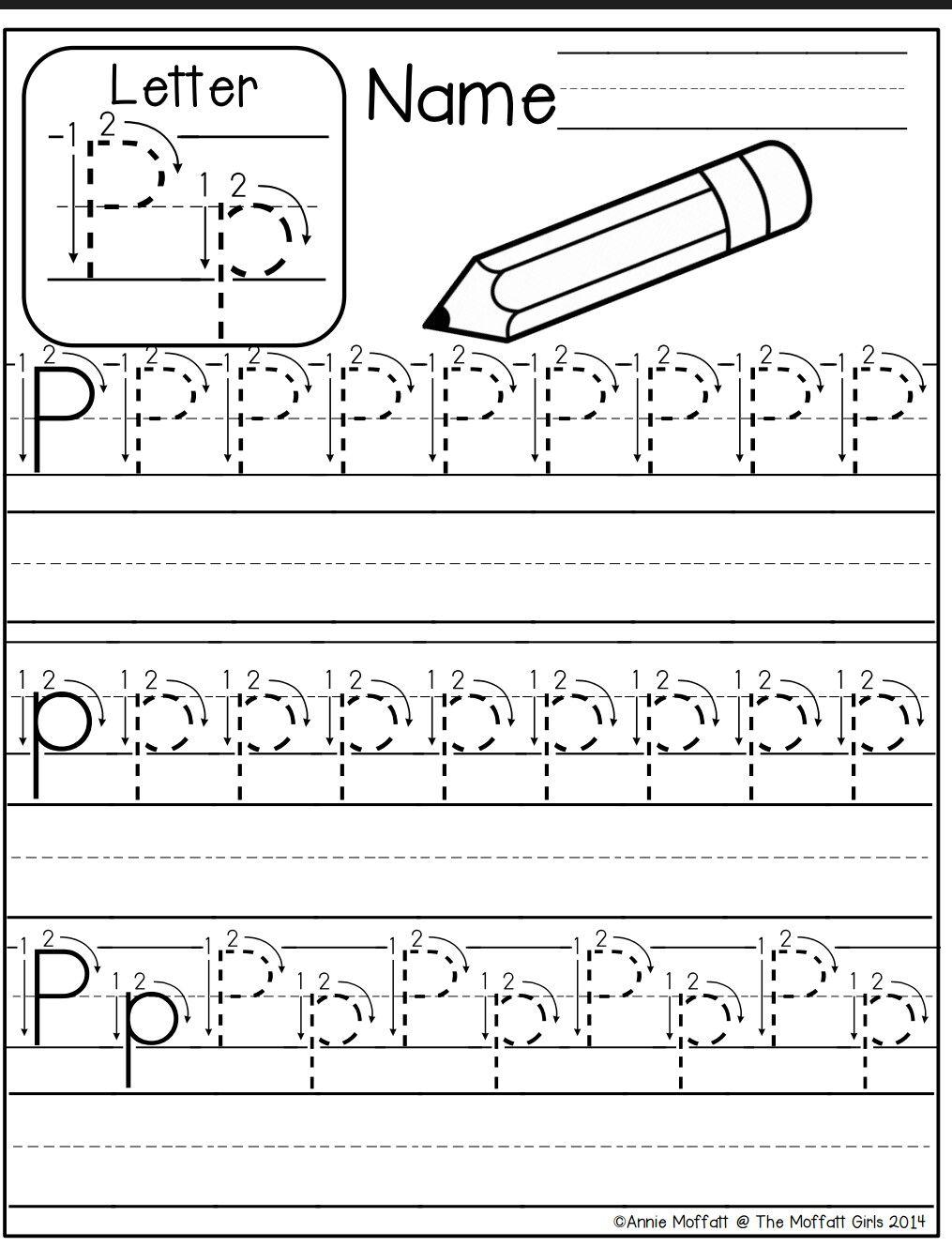 Kindergarten Worksheet Letter P Colouring