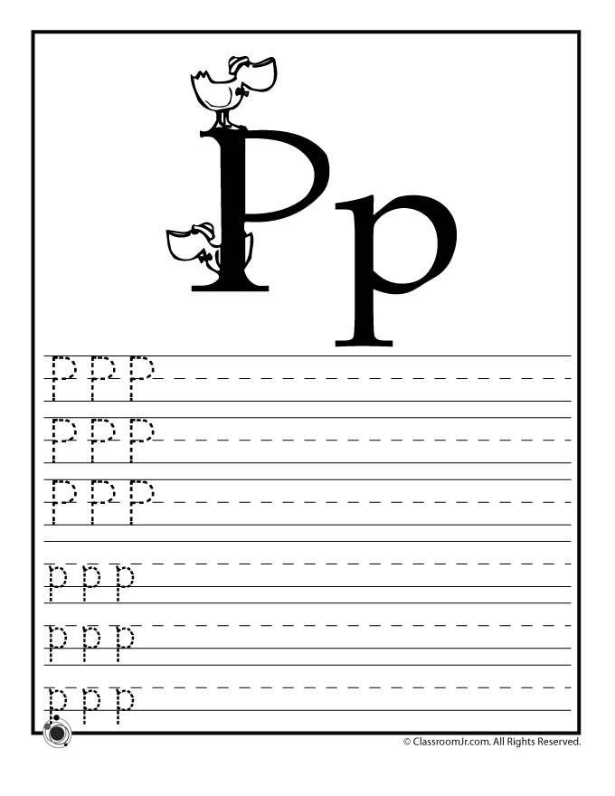 Kindergarten Worksheet Letter P English