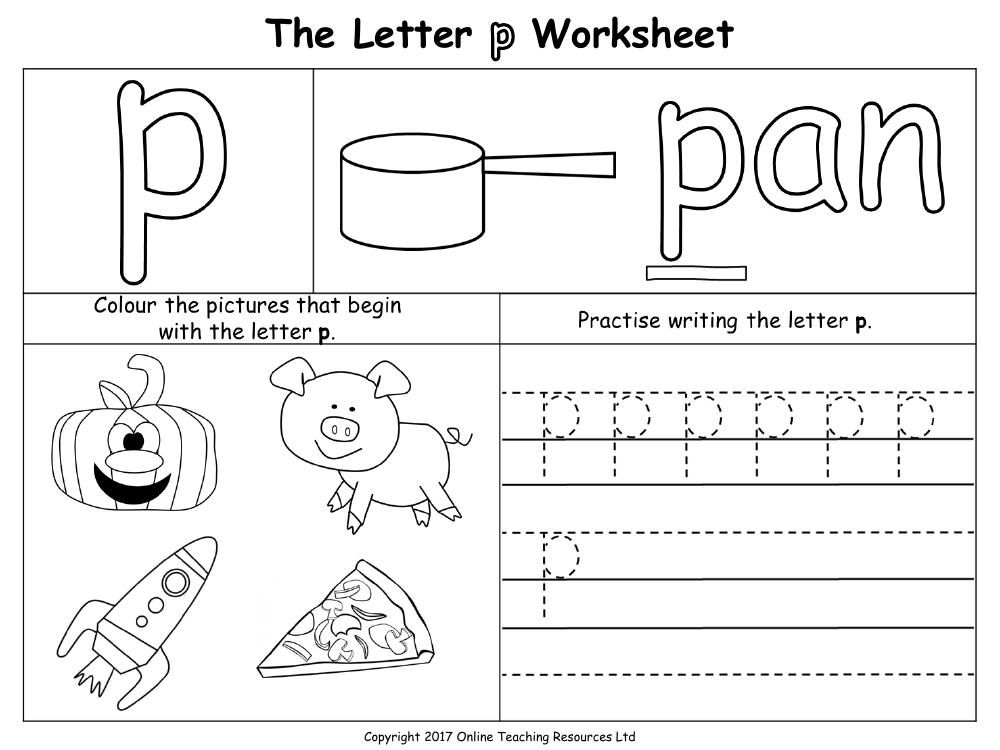 Kindergarten Worksheet Letter P Free Download