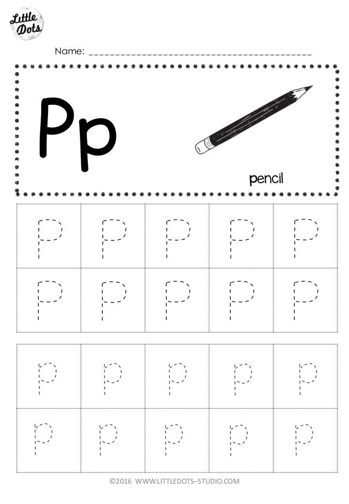 Kindergarten Worksheet Letter P