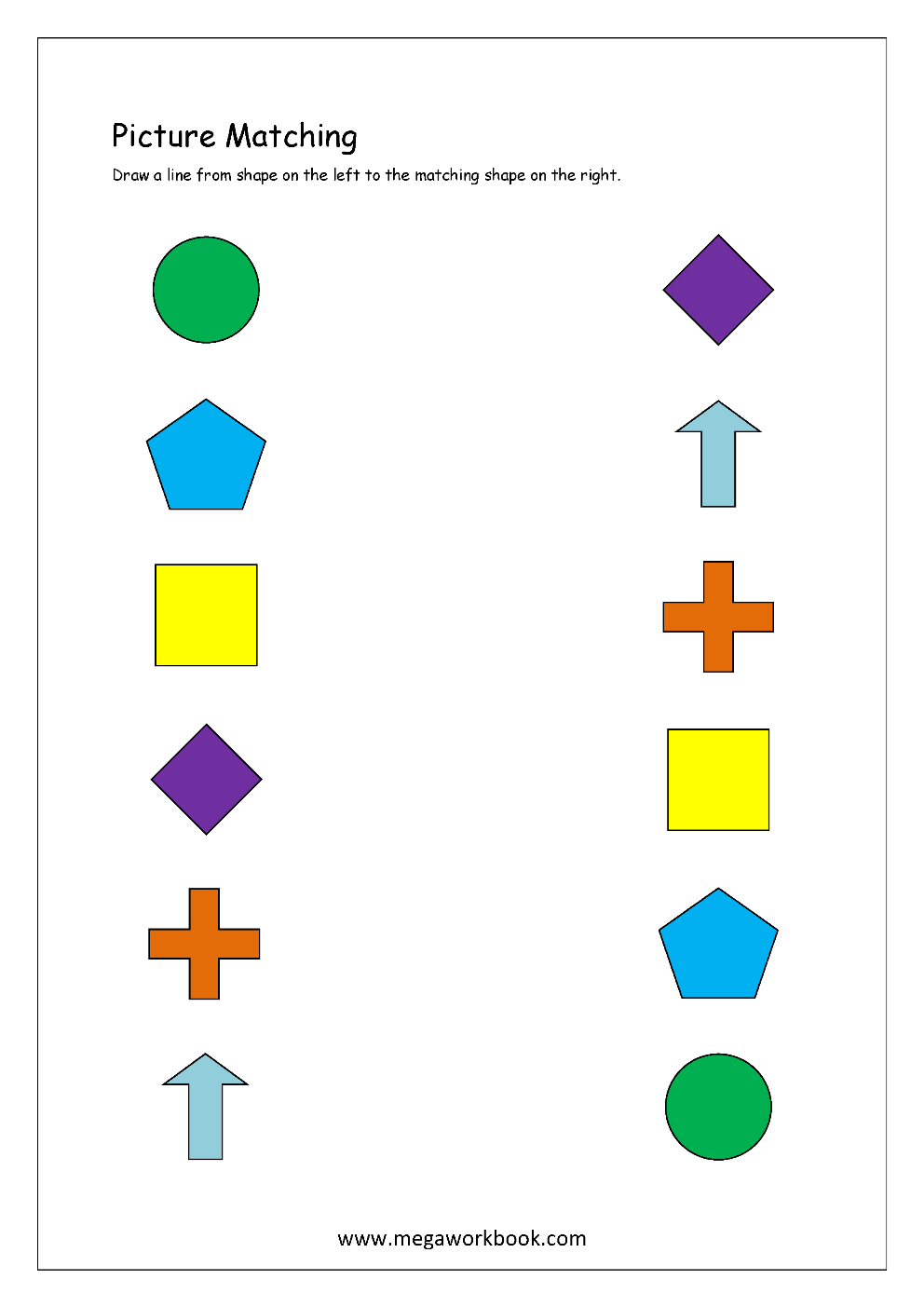 Kindergarten Worksheet Matching Activities