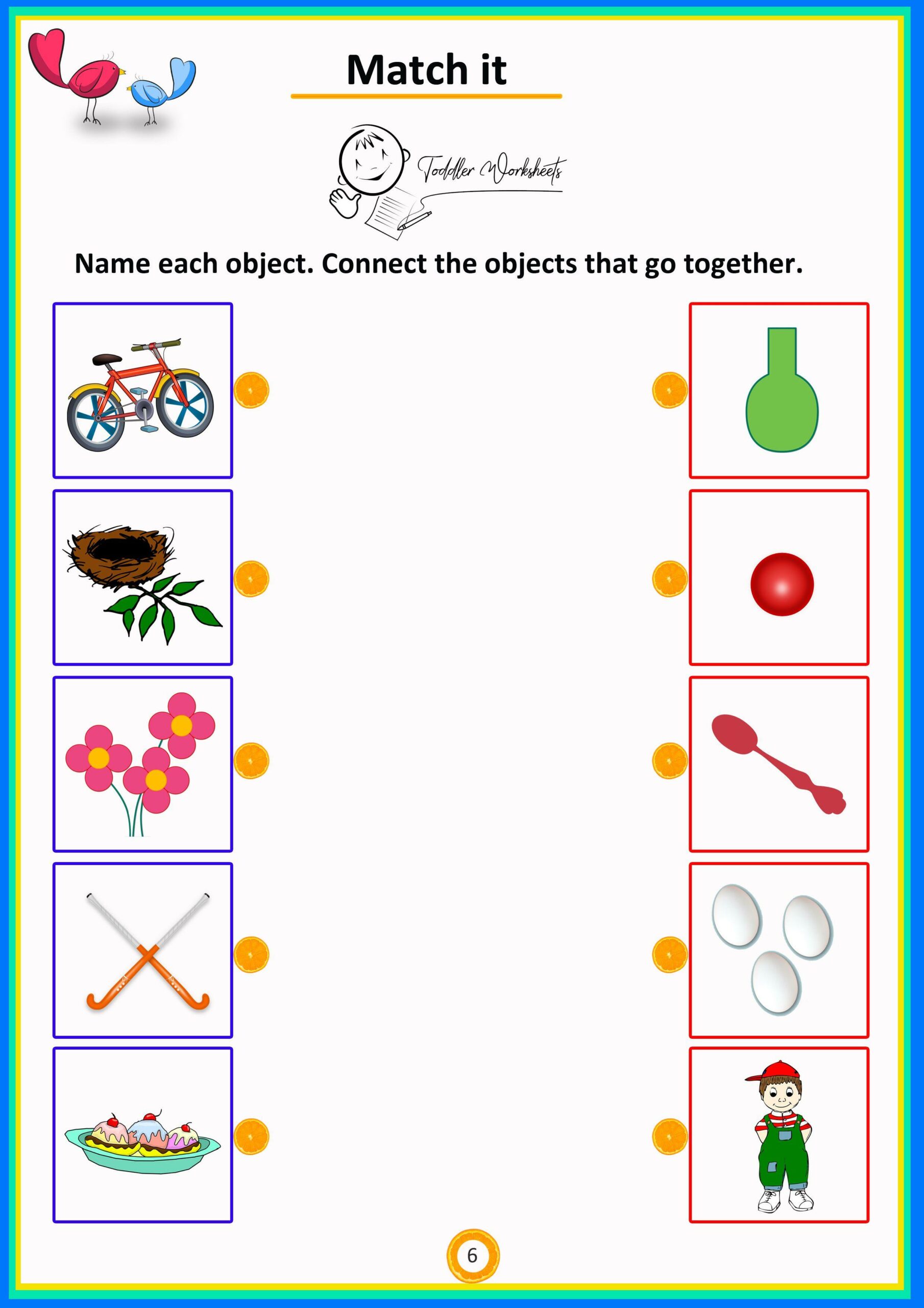 Kindergarten Worksheet Matching Adjectives