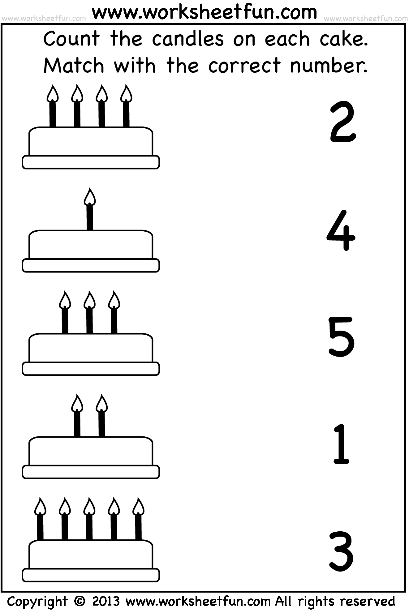 Kindergarten Worksheet Matching Answers