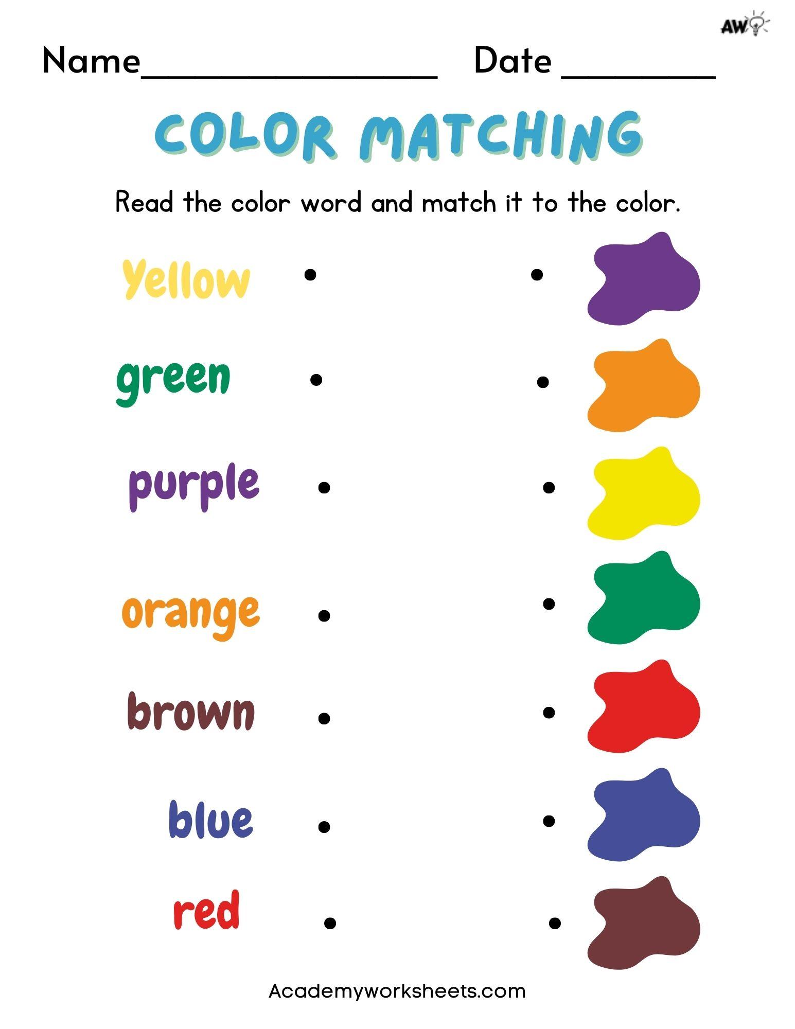 Kindergarten Worksheet Matching By Numbers