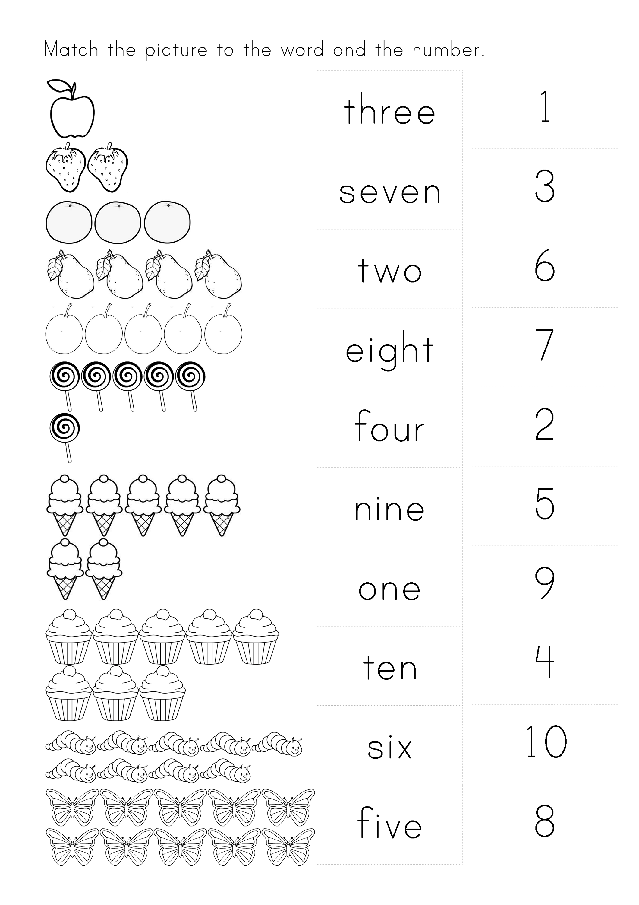 Kindergarten Worksheet Matching Habits