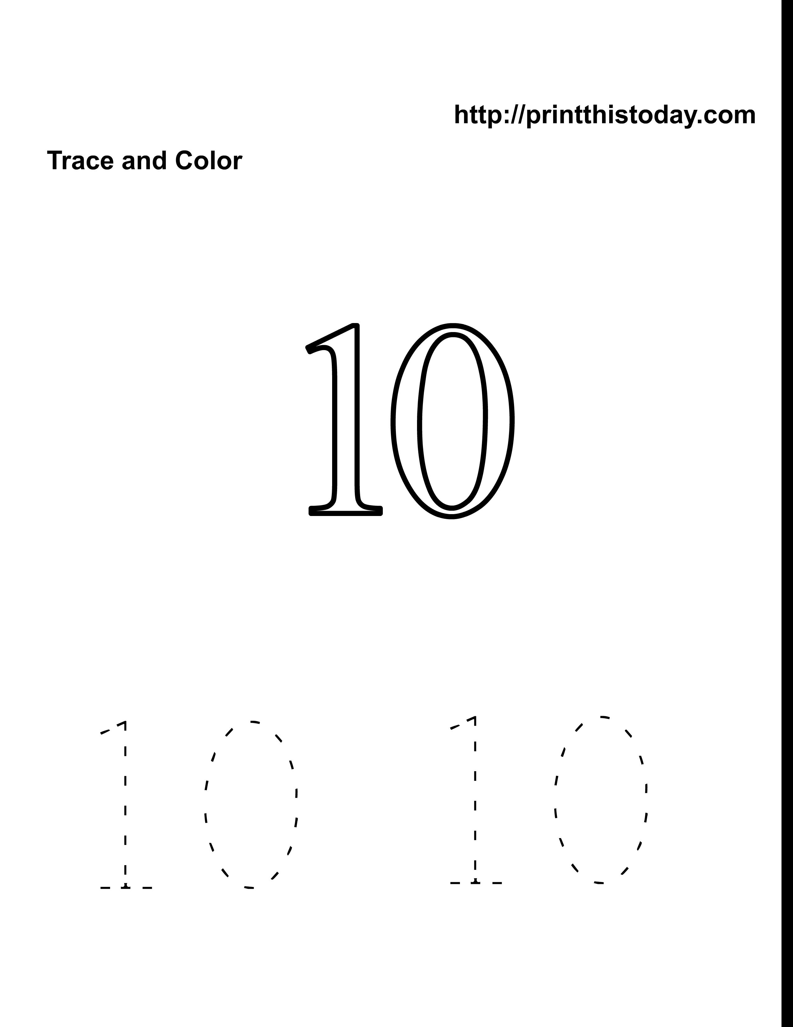 Kindergarten Worksheet Number 10 A-Z