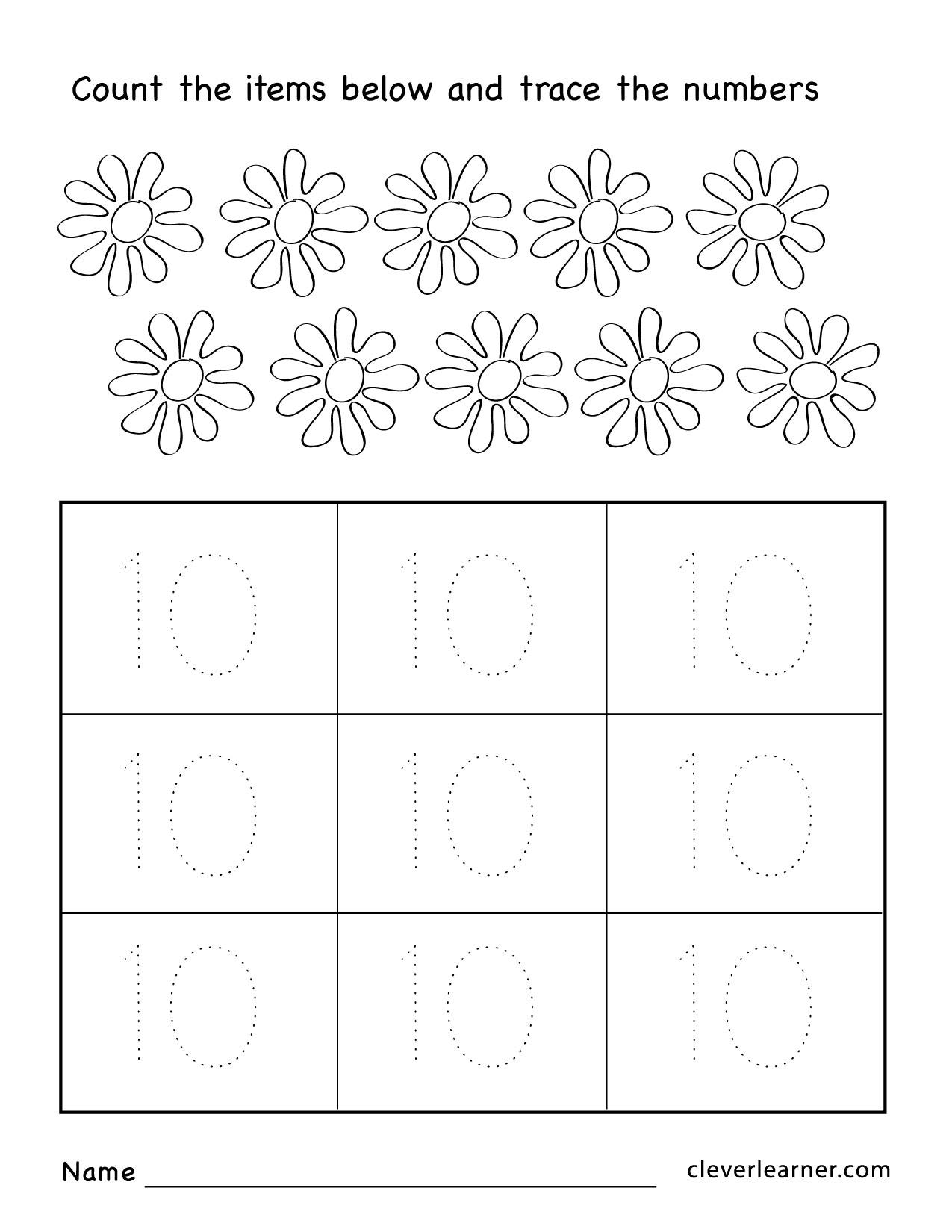 Kindergarten Worksheet Number 10 English Worksheets