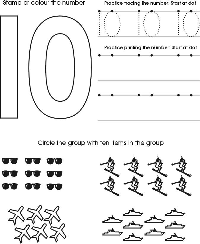 Kindergarten Worksheet Number 10 Eyd