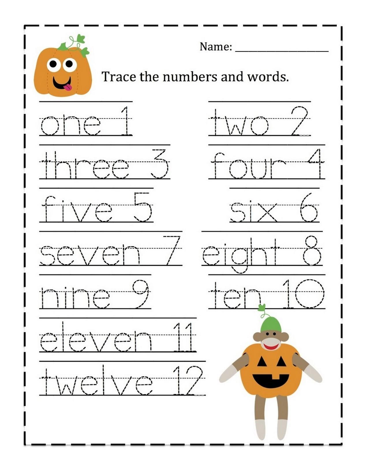 Kindergarten Worksheet Number 10 For Kindergarten