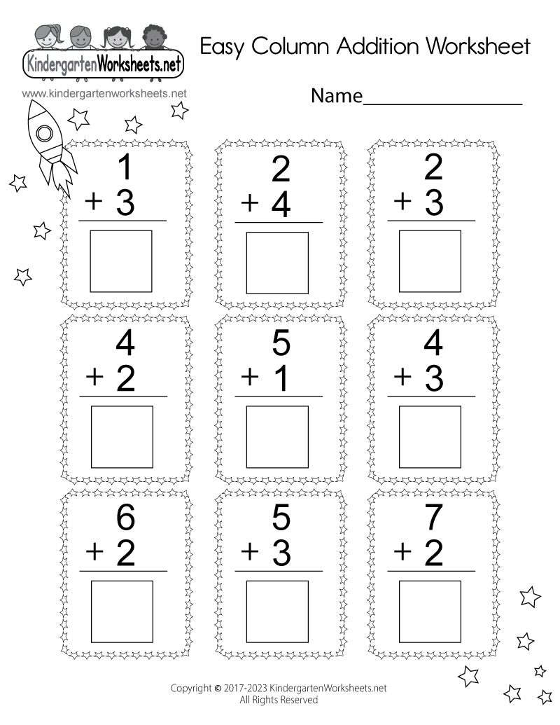 Kindergarten Worksheet On Addition Concept