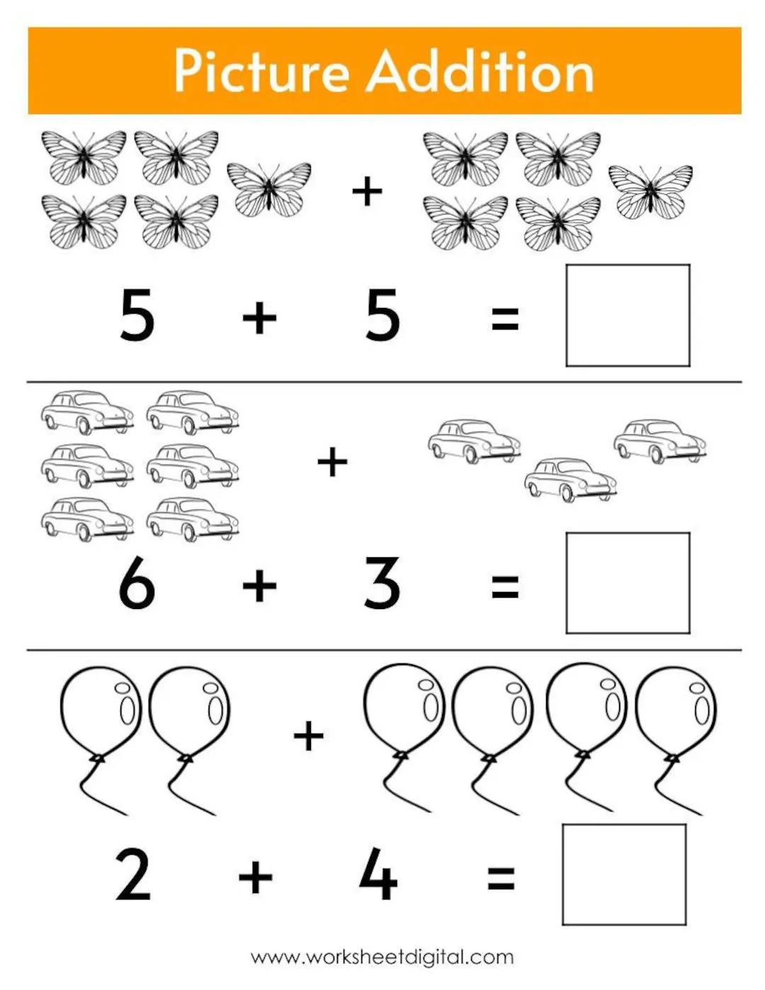 Kindergarten Worksheet On Addition Joint