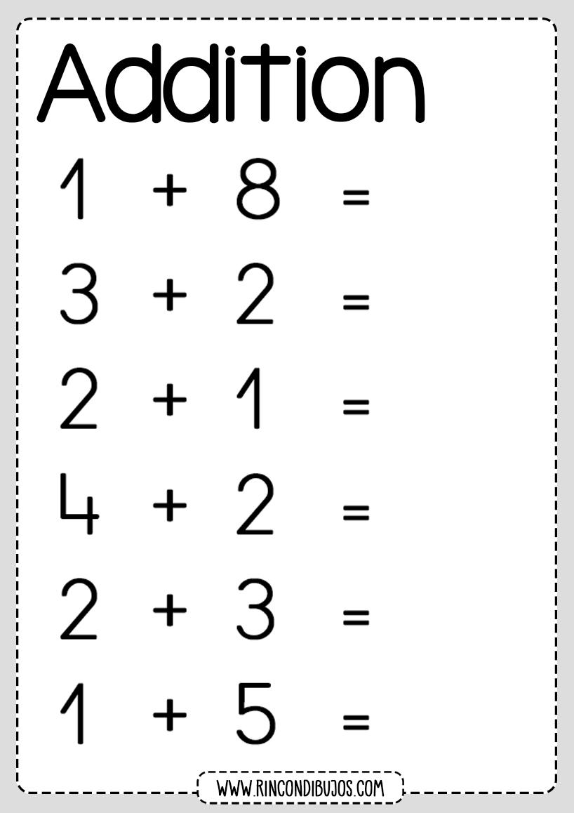 Kindergarten Worksheet On Addition Missing Numbers