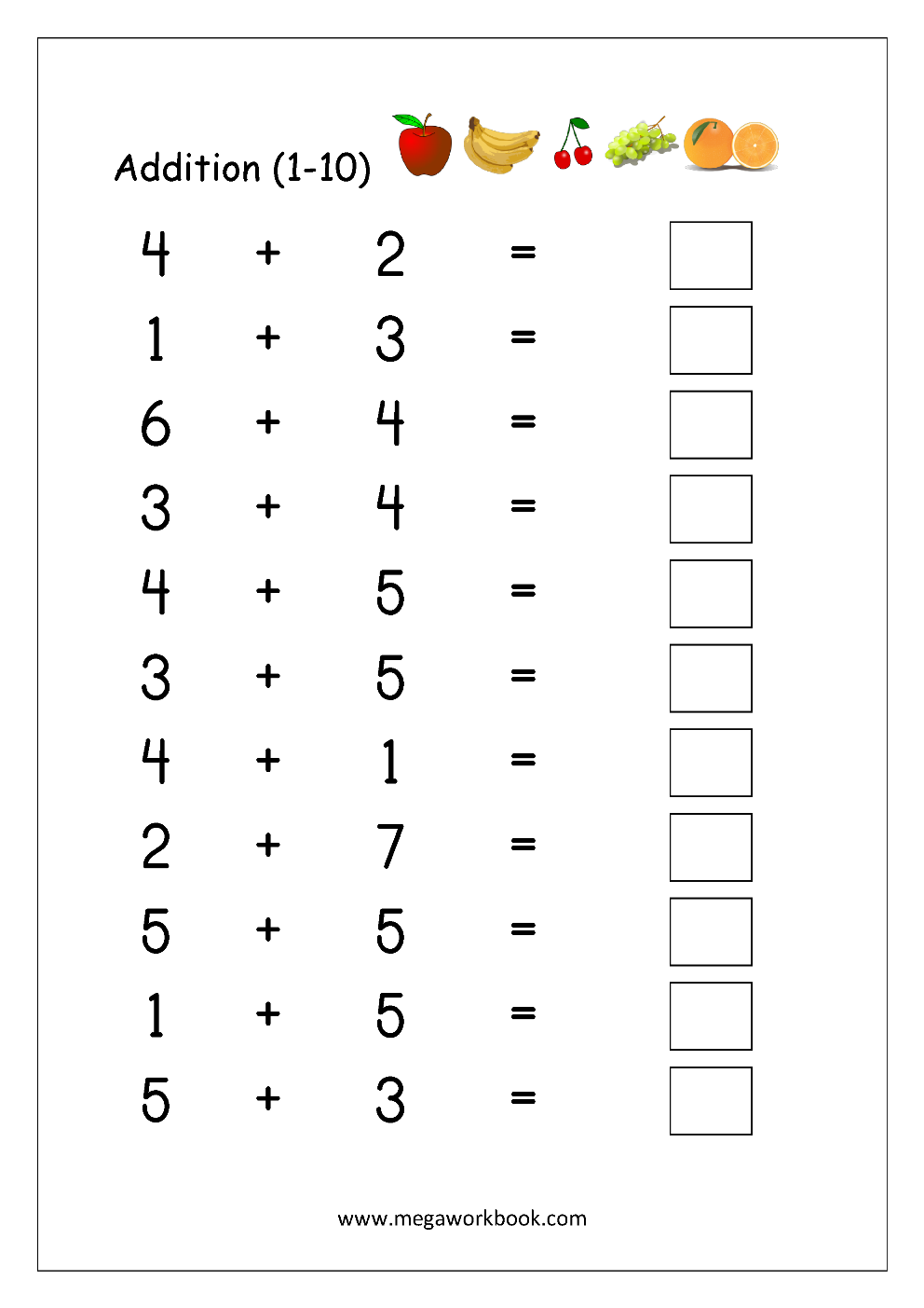 Kindergarten Worksheet On Addition Story