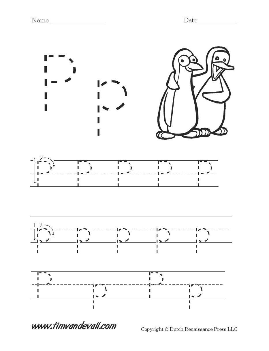 Letter P Worksheet Kindergarten Free