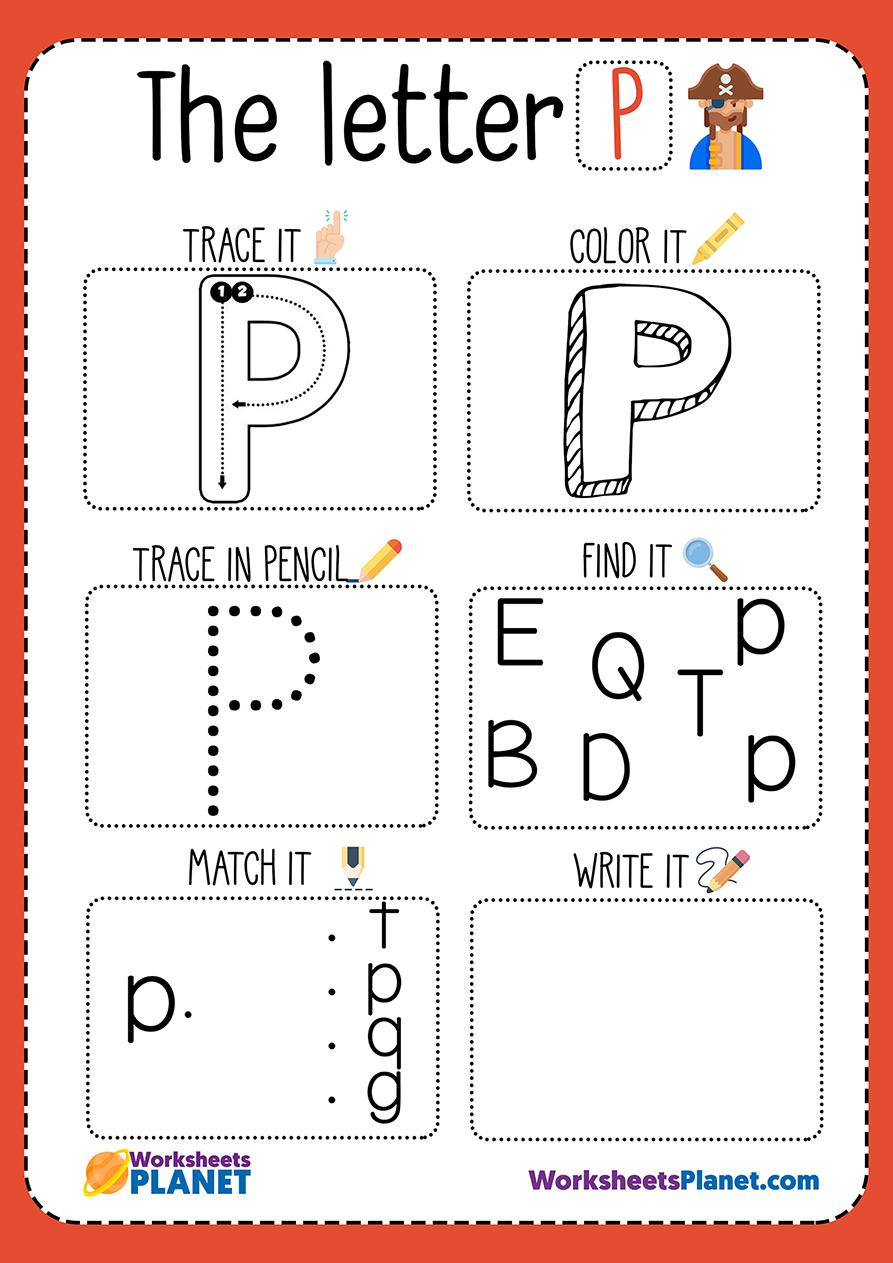 Letter P Worksheets For Kindergarten