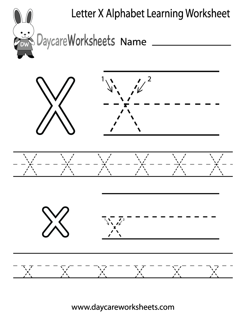 Letter X Worksheet For Preschool