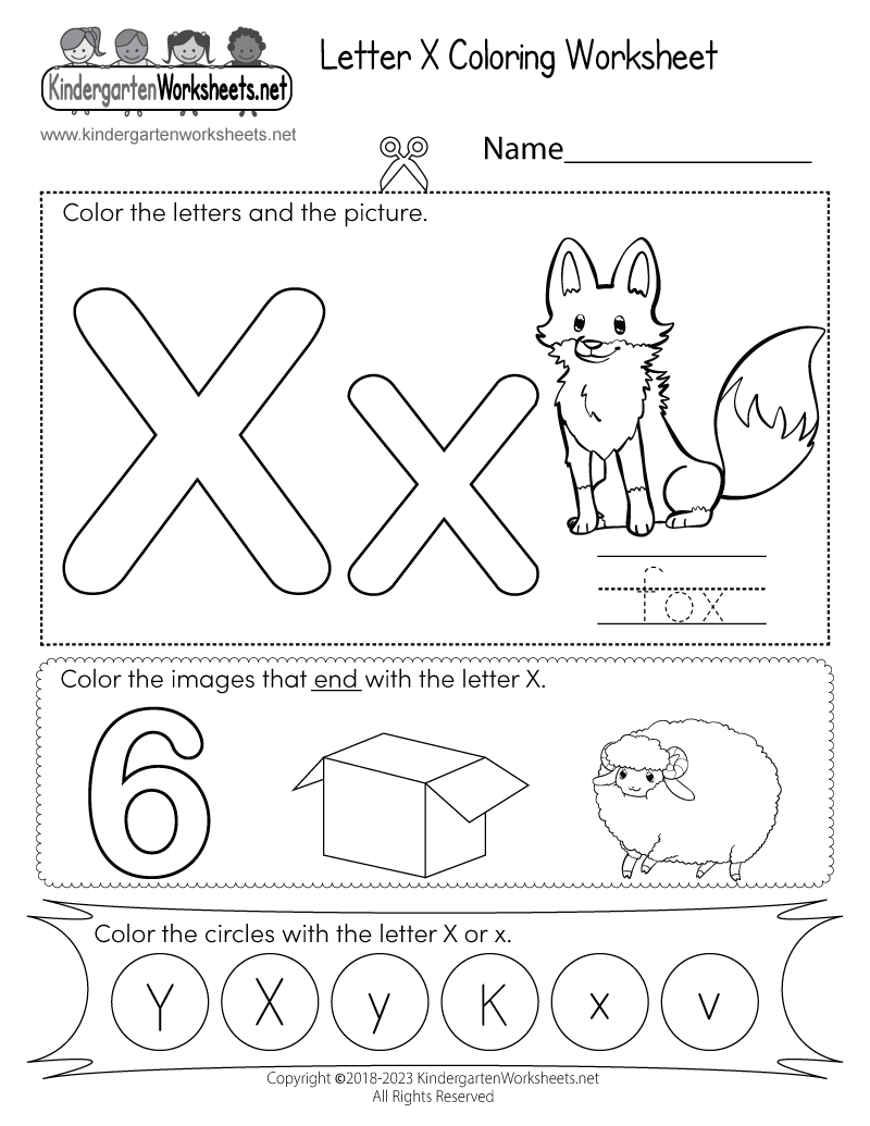 Letter X Worksheet Kindergarten A To Z