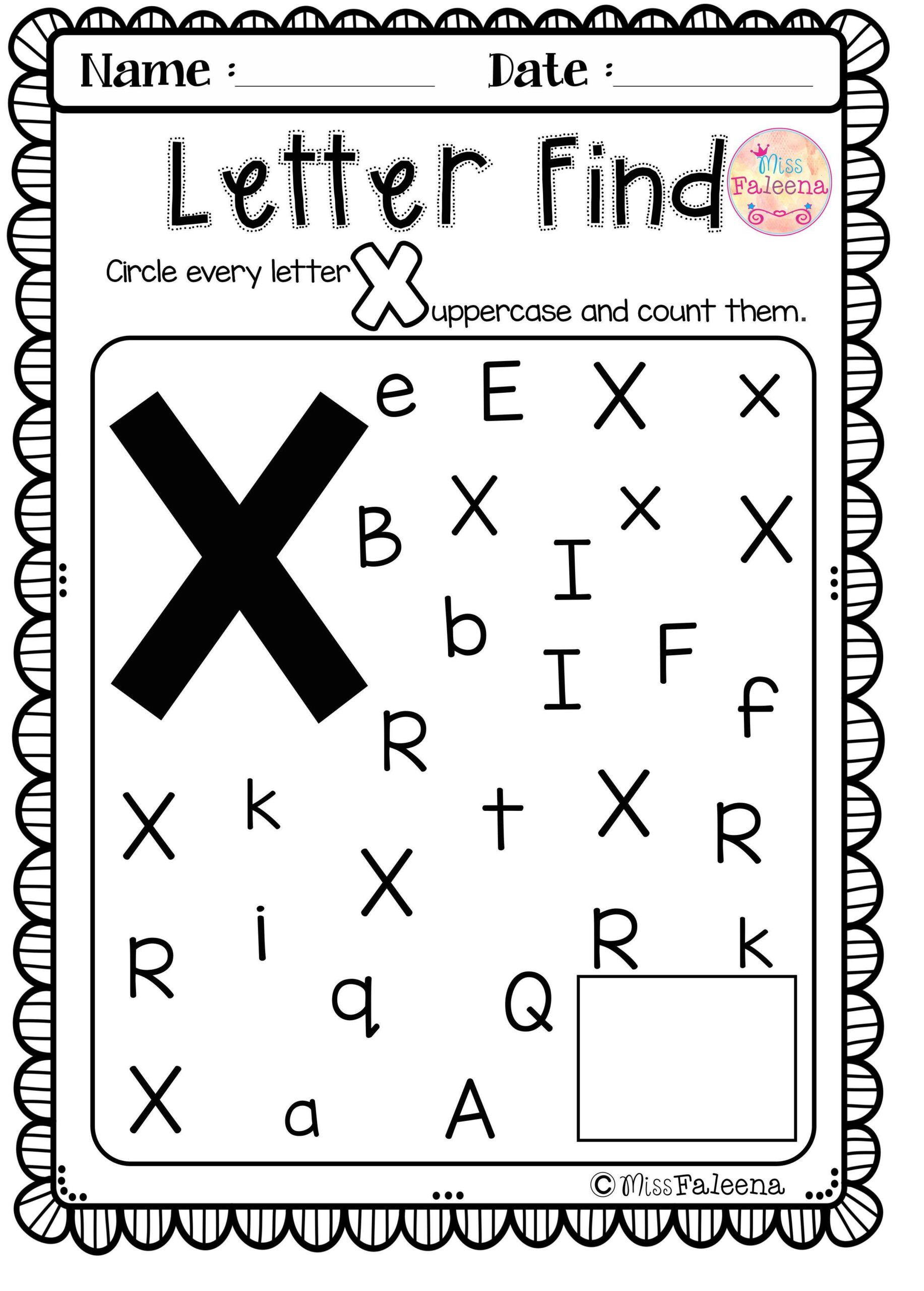 Letter X Worksheet Kindergarten Coloring