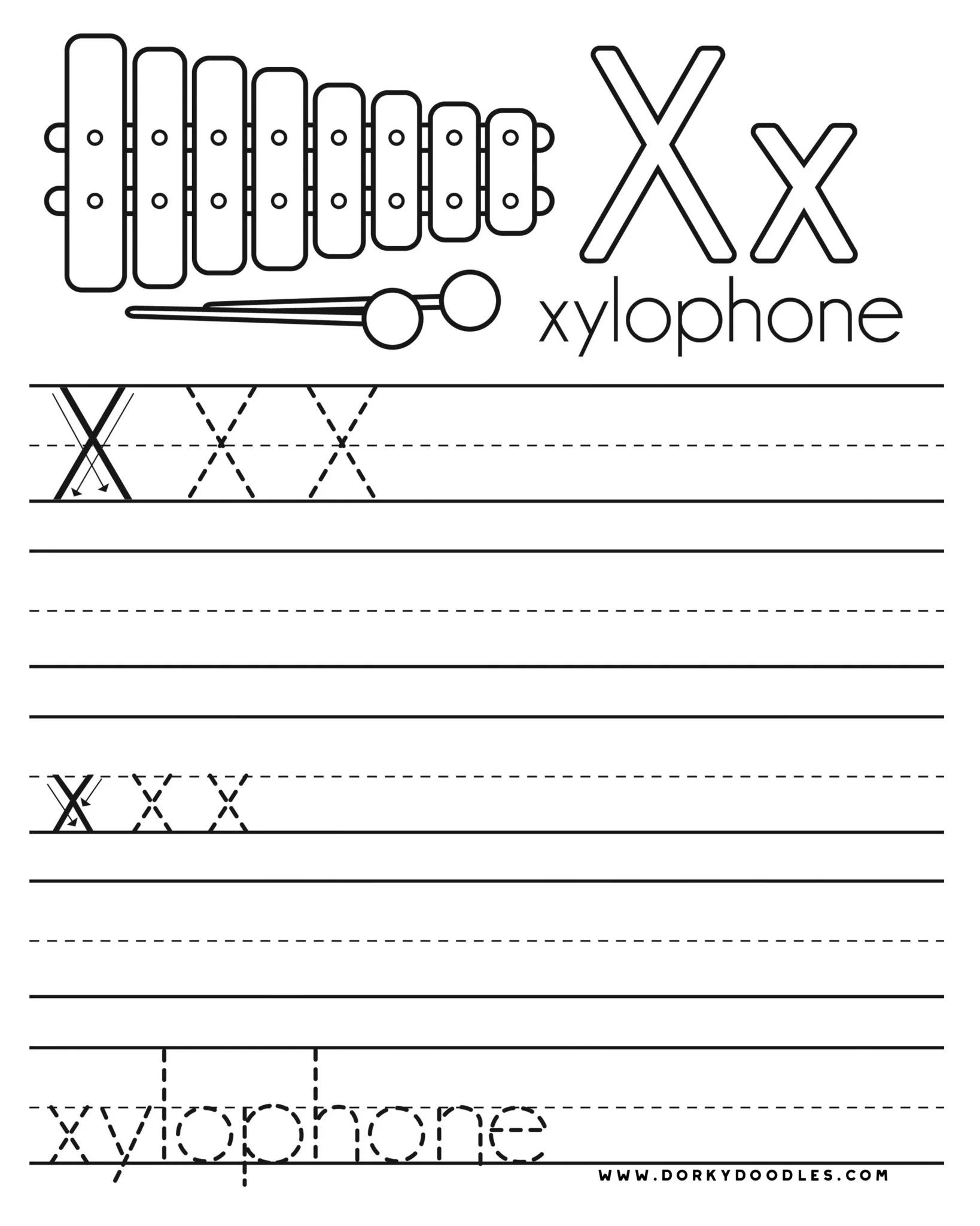 Letter X Worksheet Kindergarten Easy