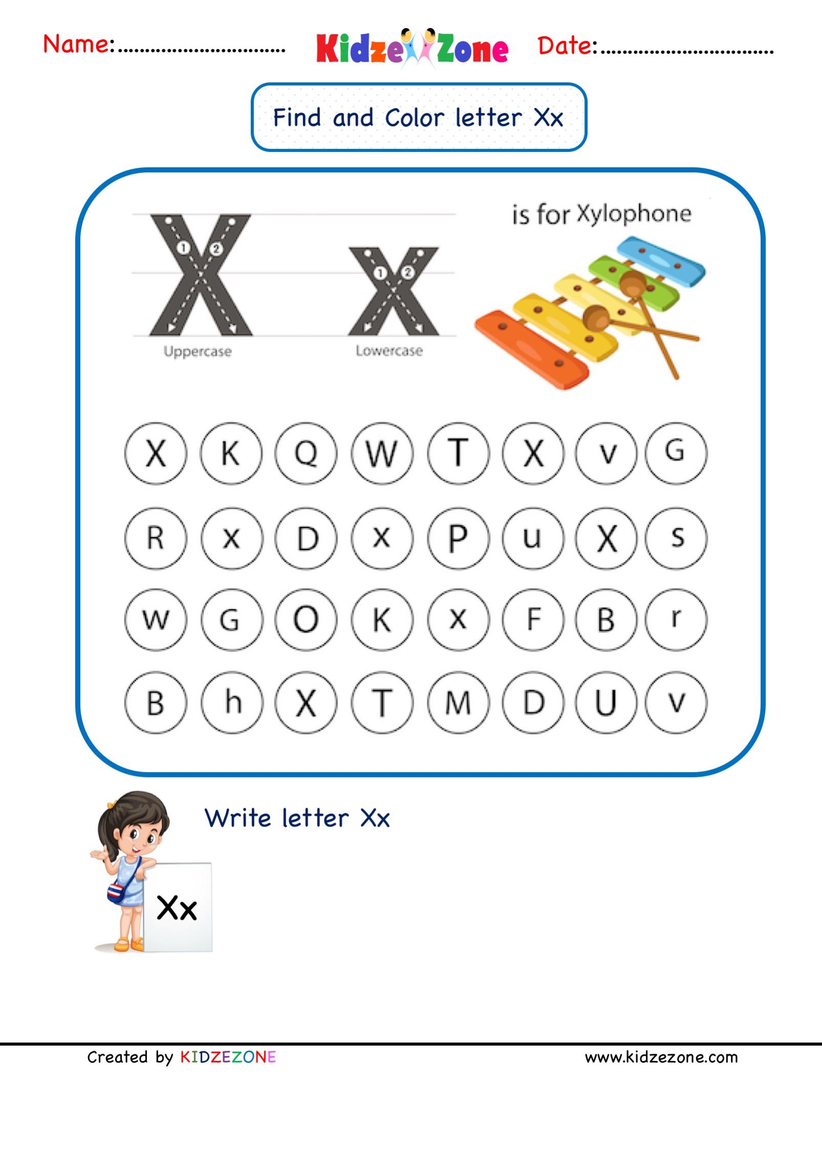 Letter X Worksheet Kindergarten Esl