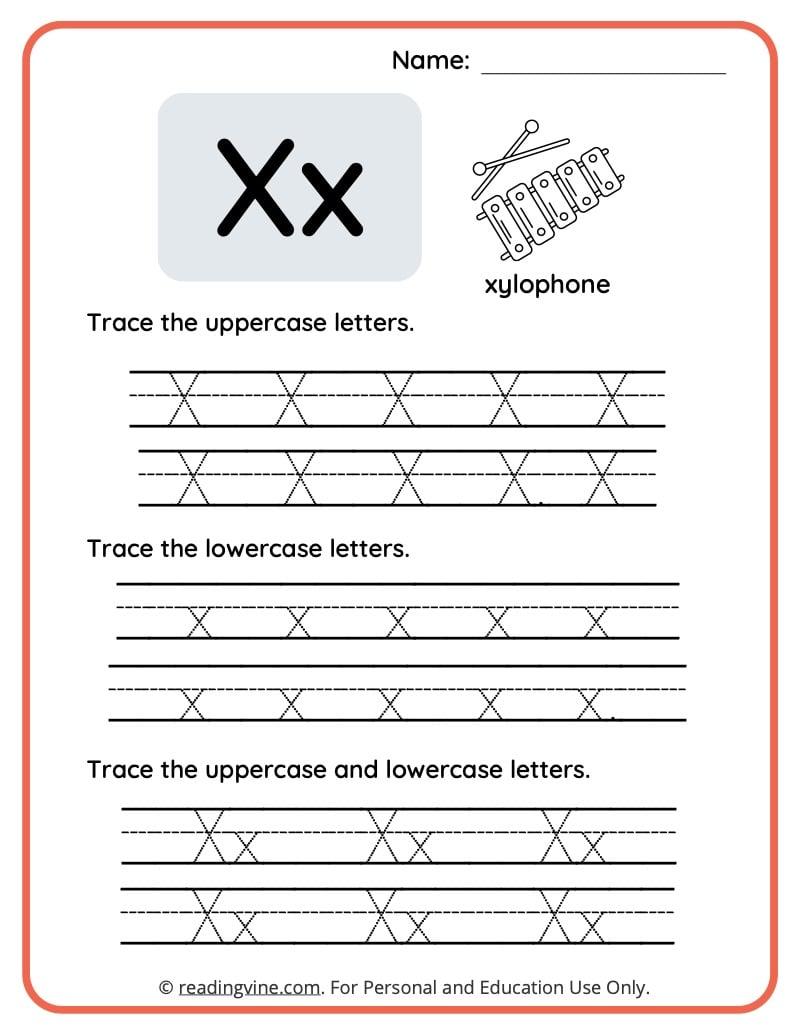 Letter X Worksheet Kindergarten Images