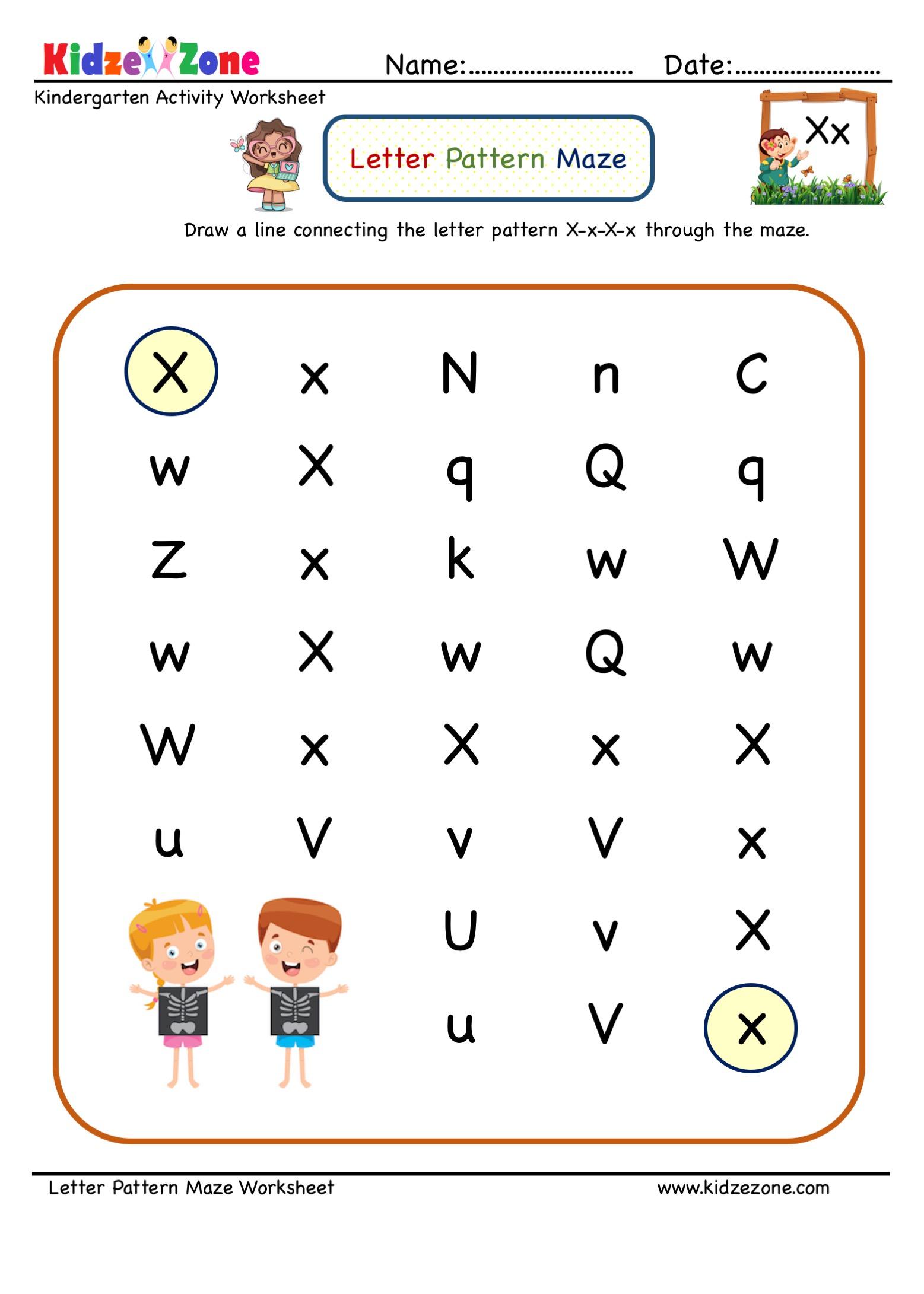 Letter X Worksheet Kindergarten Interactive