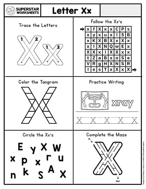 Letter X Worksheets For Preschool Free