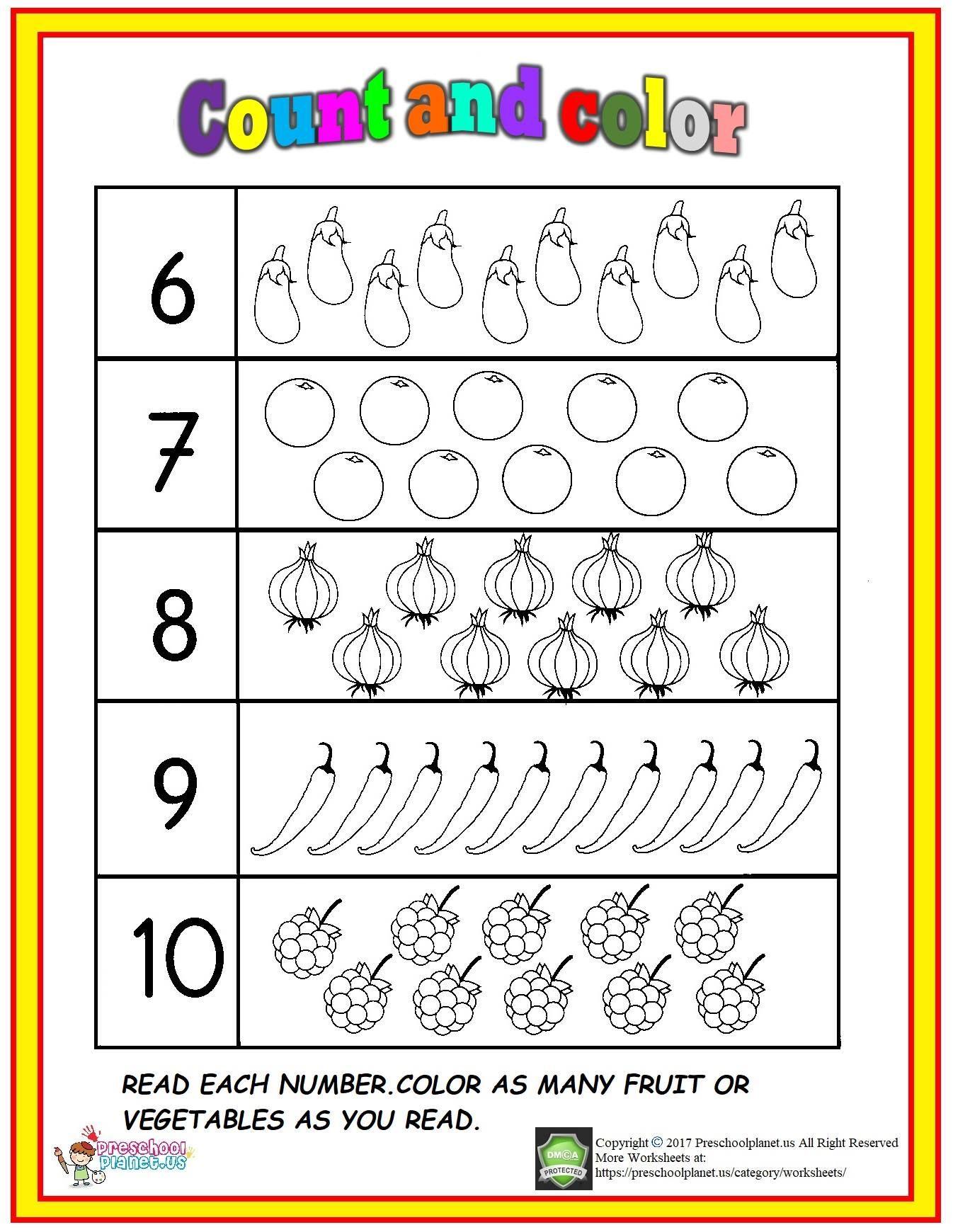 Number 6 Worksheet For Kinder