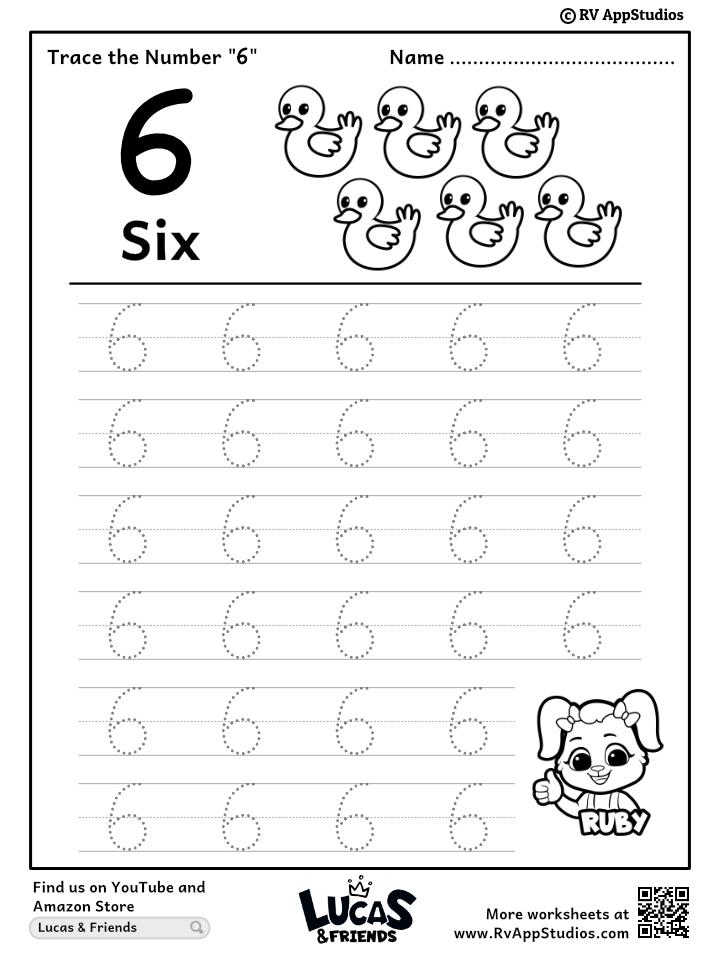 Number 6 Worksheet For Kindergarten Pdf