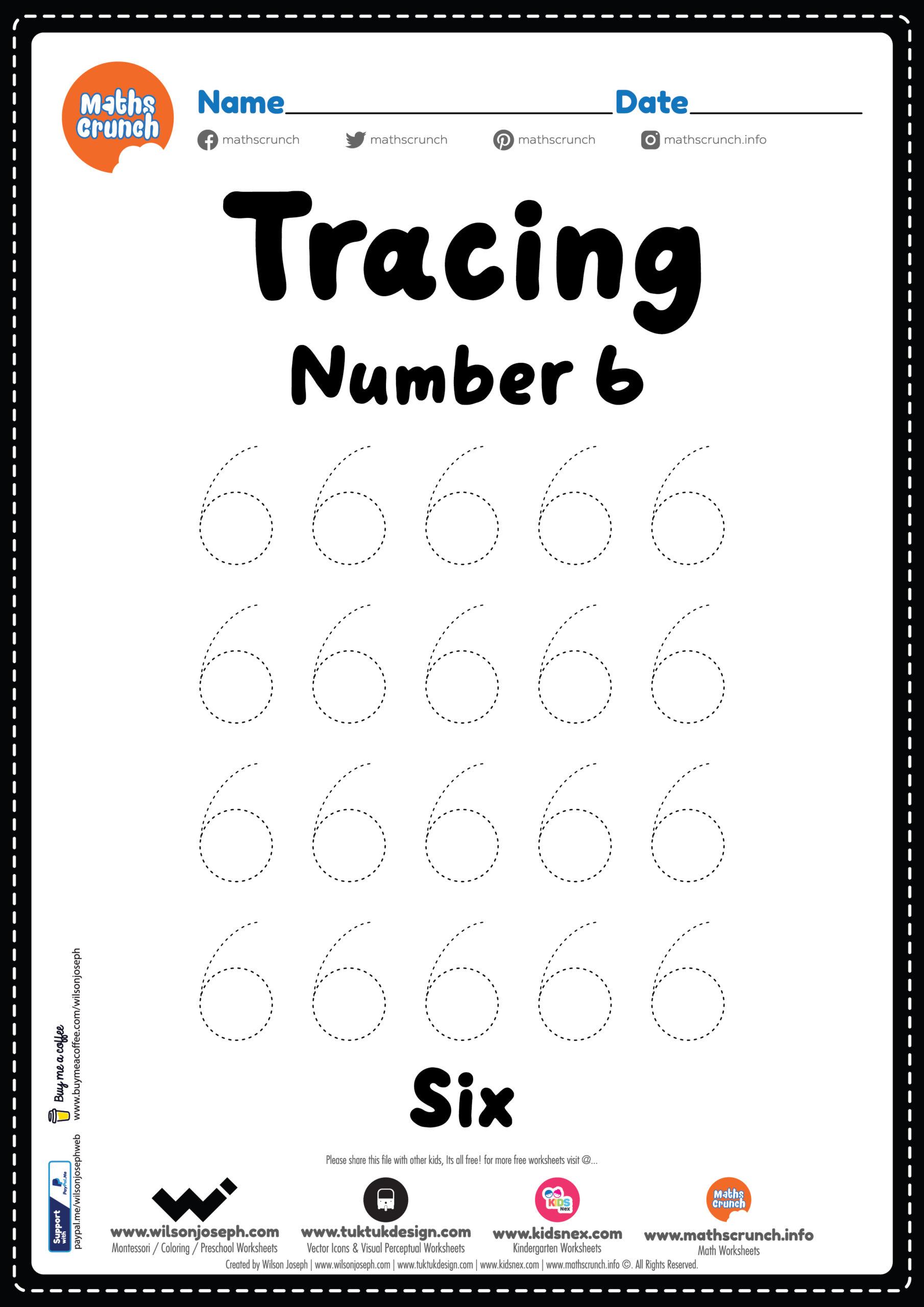 Number 6 Worksheet For Kindergarten