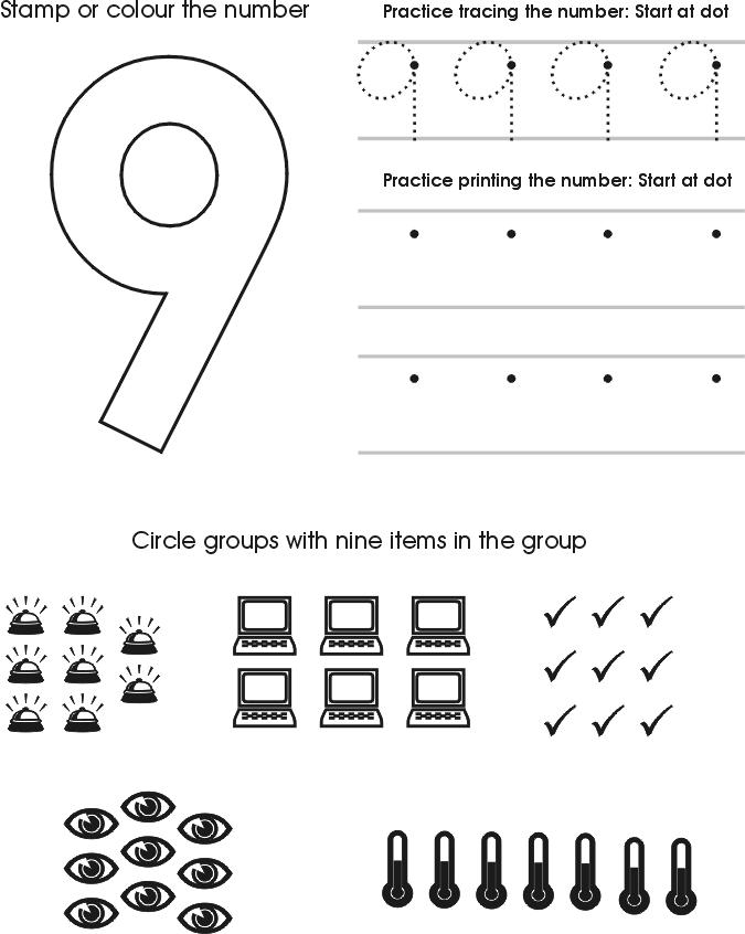 Number 9 Worksheet Kindergarten A Z