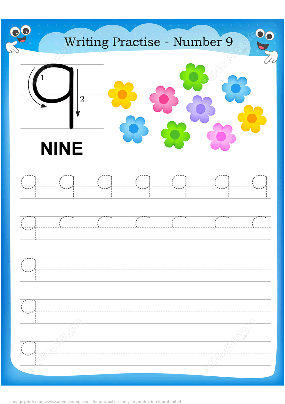 Number 9 Worksheet Kindergarten Activities