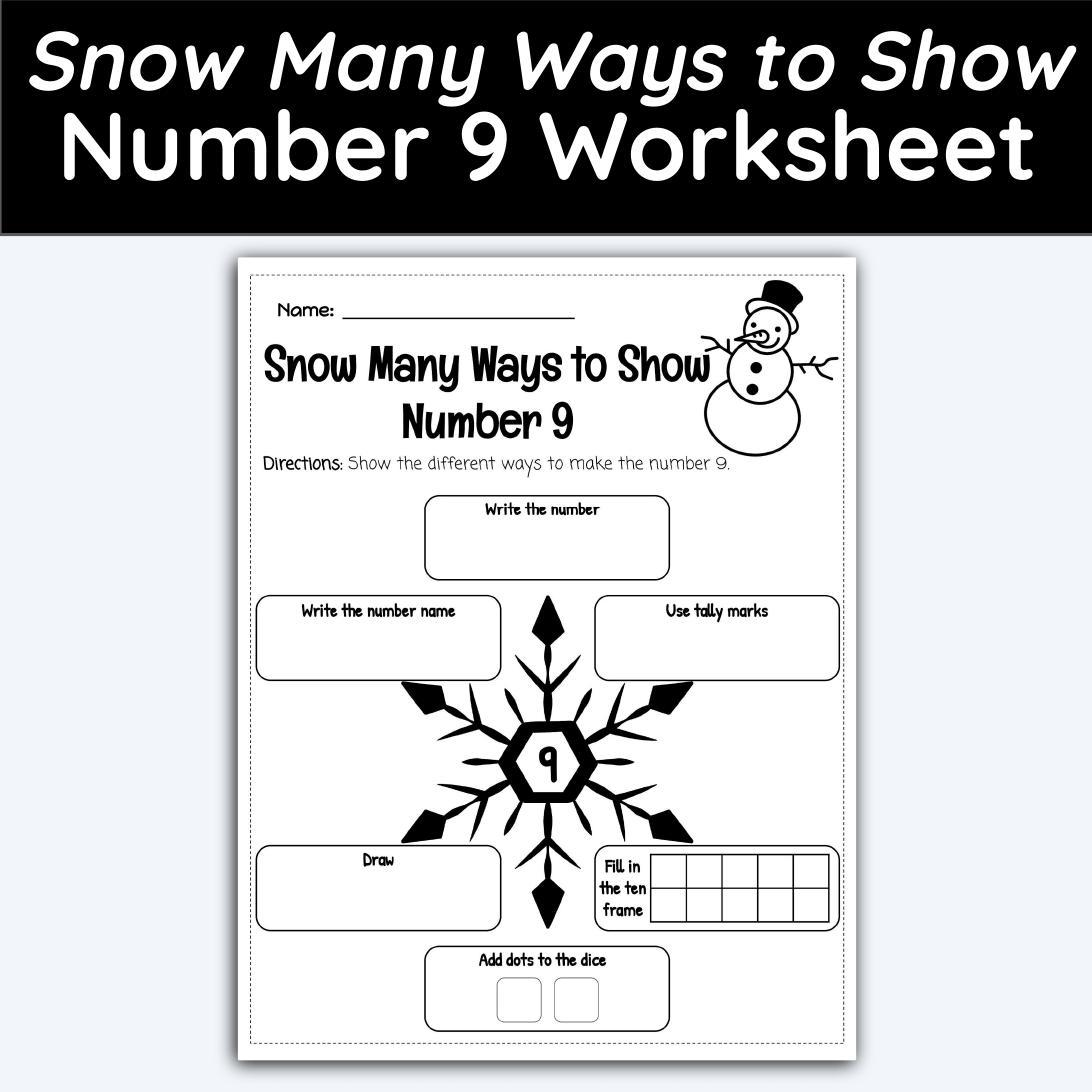 Number 9 Worksheet Kindergarten Colouring