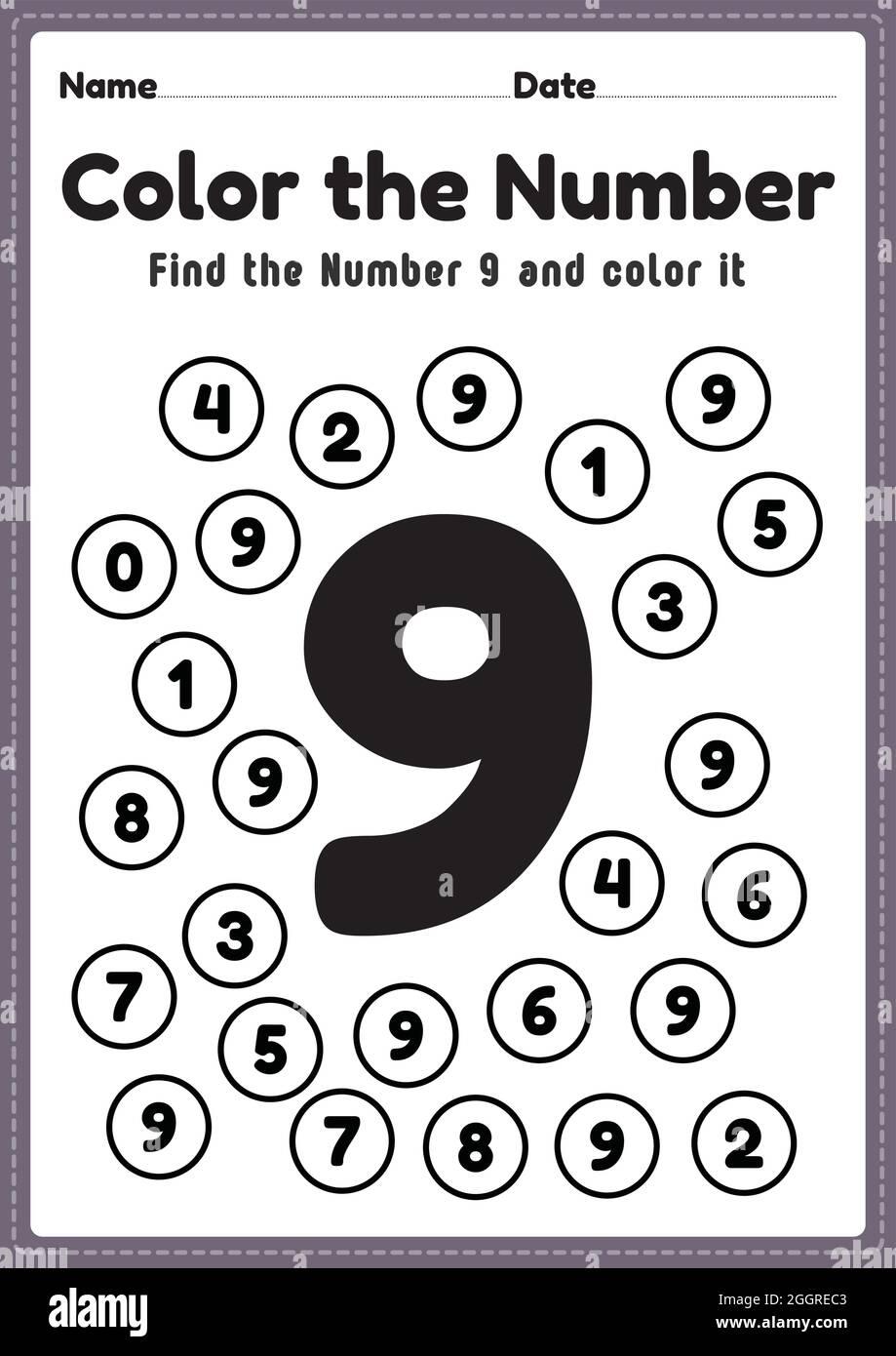 Number 9 Worksheet Preschool