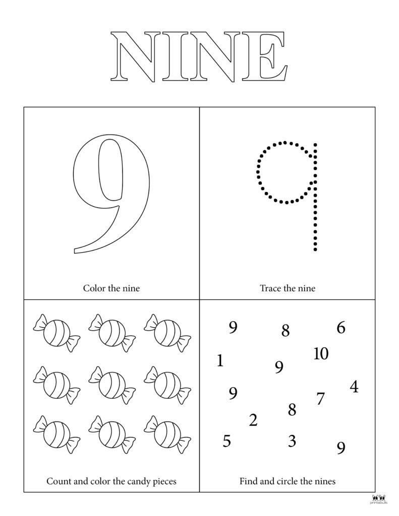 Number 9 Worksheets For Preschool Free